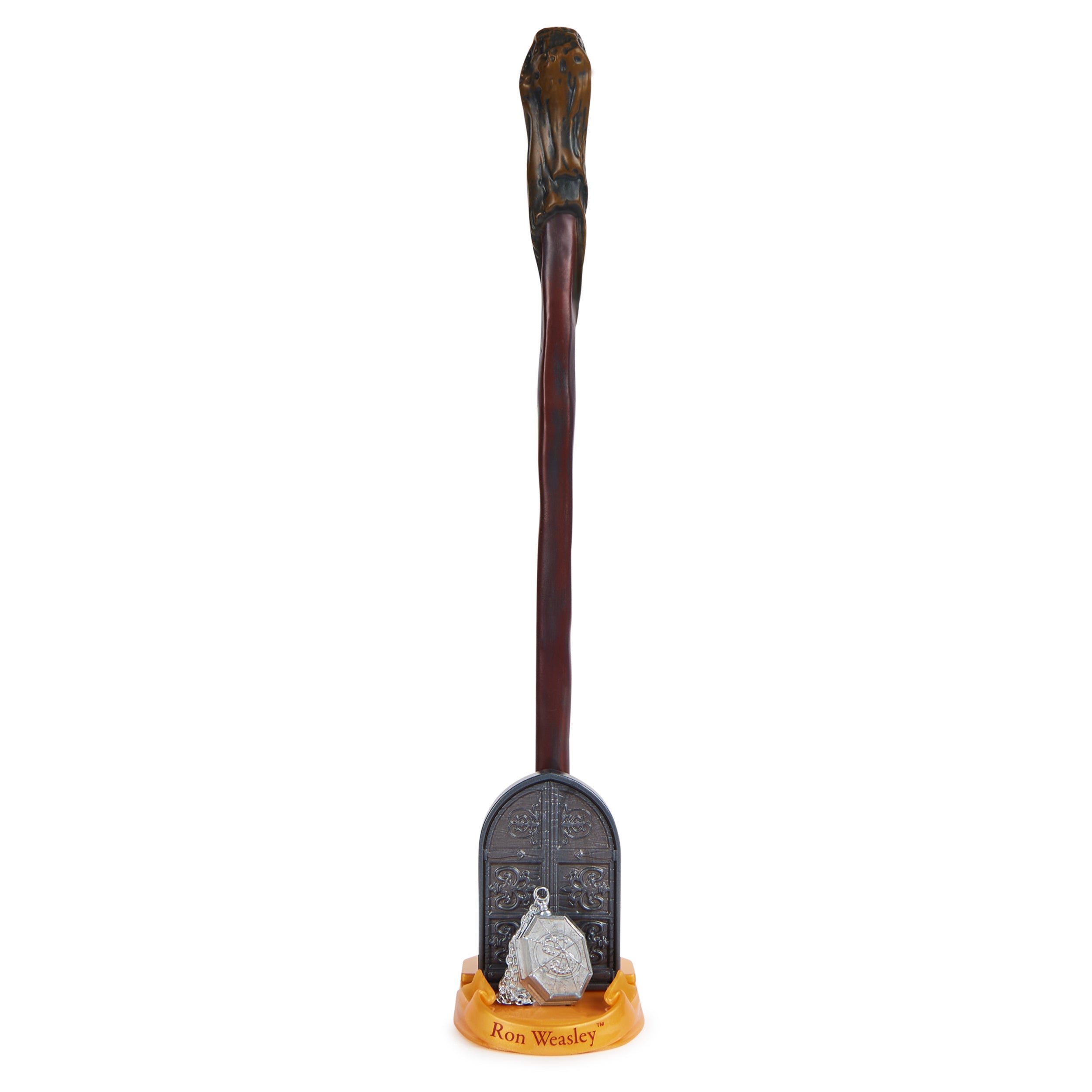 Wizarding World Harry Potter, 12-inch Magical Collector Ron Weasley Wand, Stand & Die-cast Icon, Magical Artifacts, Accessory for Halloween Costumes