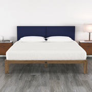 Jaxx Panelist Modern Padded Headboard- Set of 2 Wall Mounted Panels (Each 22.5" x 38")- King Double Tall, Vegan Leather, Deep Blue