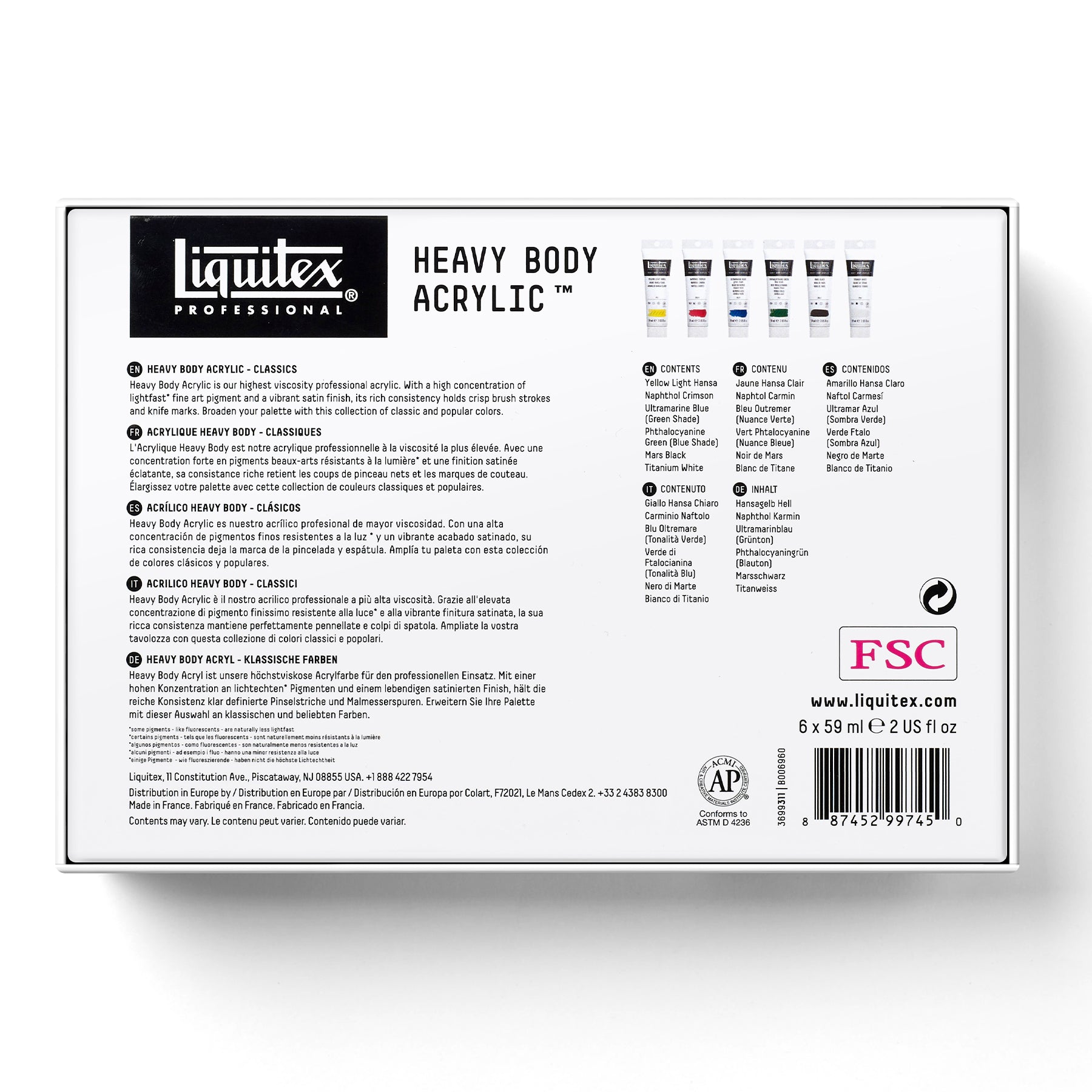 Heavy Body Color - Classic 6 x 59ml Set