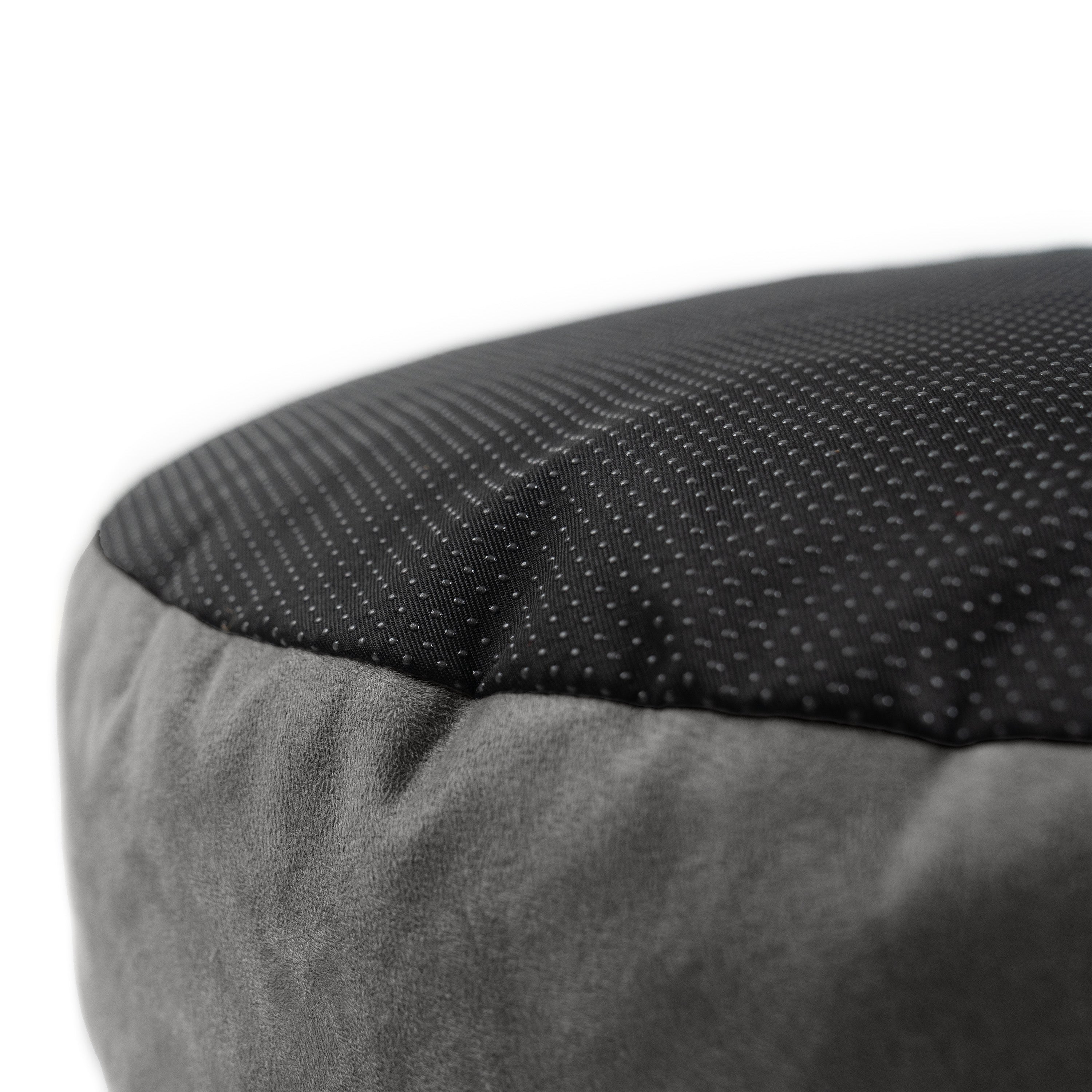 Jaxx Robbi Dog Bed Bean Bag – Round Bed with Machine Washable Cover and No-Slip Base - Supportive Memory Foam for Senior Dogs & Joint Pain Relief - Ultimate Comfort & Luxury - Large, Blue / Grey
