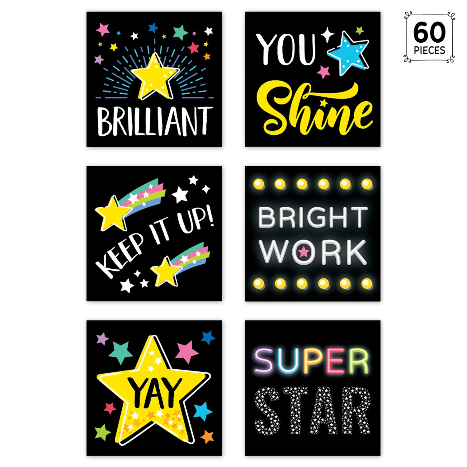 Star Bright Reward Stickers, Pack of 60