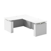 Bush Business Furniture Stratus&nbsp;60W x&nbsp;78D Electric Height Adjustable L Shaped Standing Desk White with White Base - 59.45" Width x 76.97" Depth x 27.44" Height