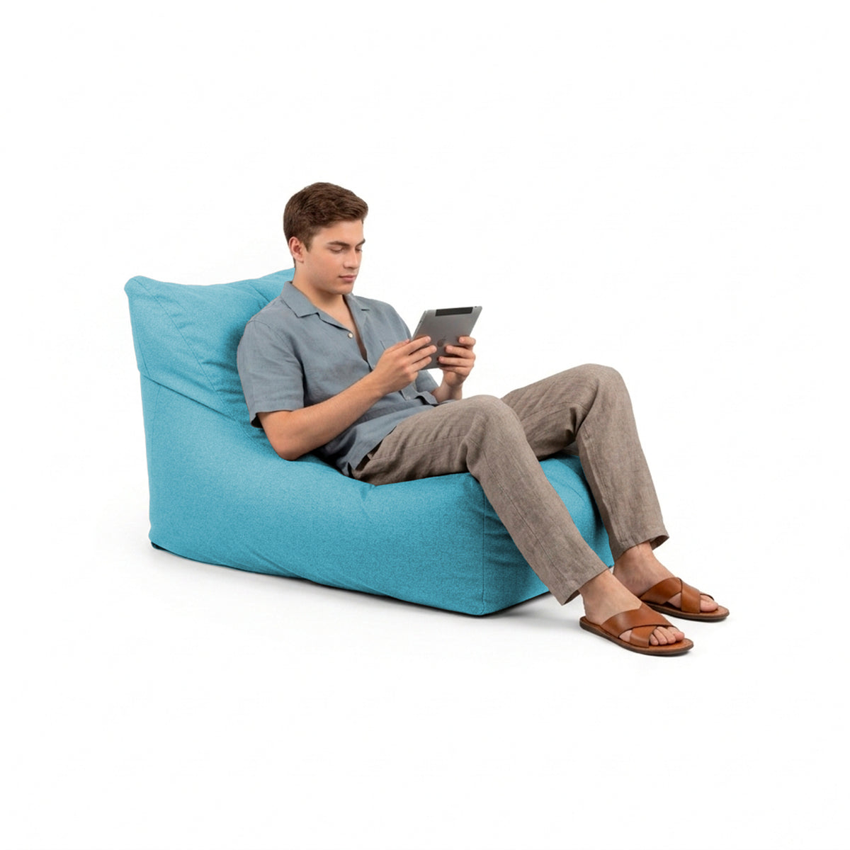 Oudoor Bean Bag Lounger with Sunbrella - Canvas Aruba
