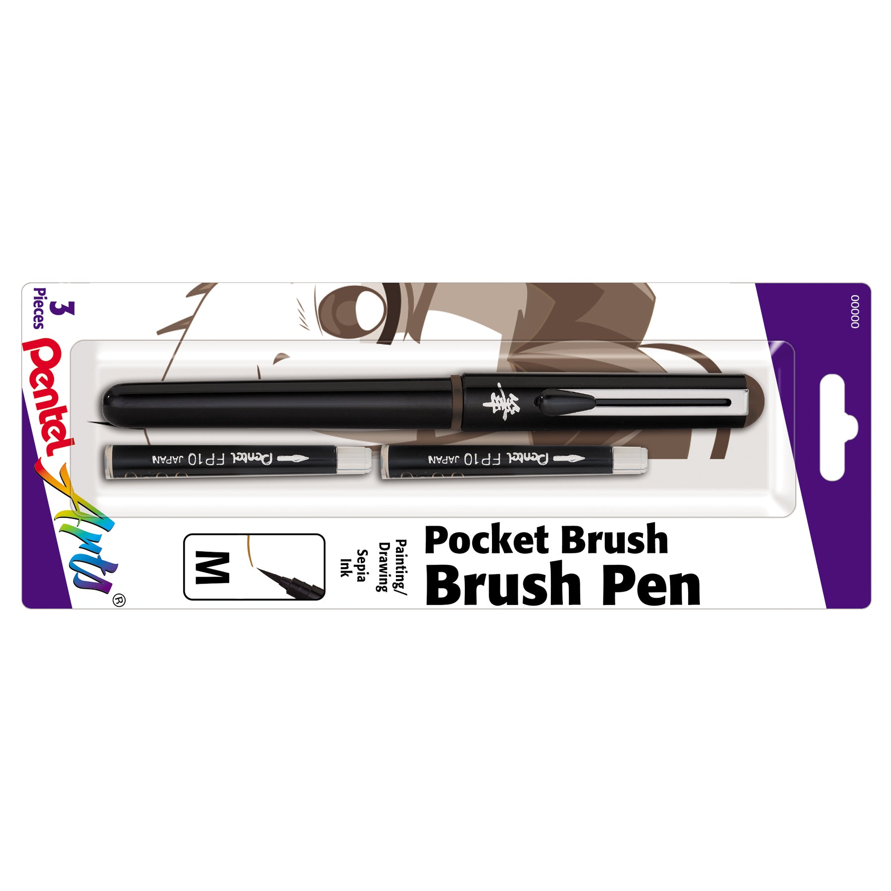 Pocket Brush Pen with 2 Sepia Refills
