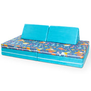 Jaxx Playscape - Imaginative Modular Furniture Playset/Sofa - Fun Kids Patterns (Mermaids / Aqua)