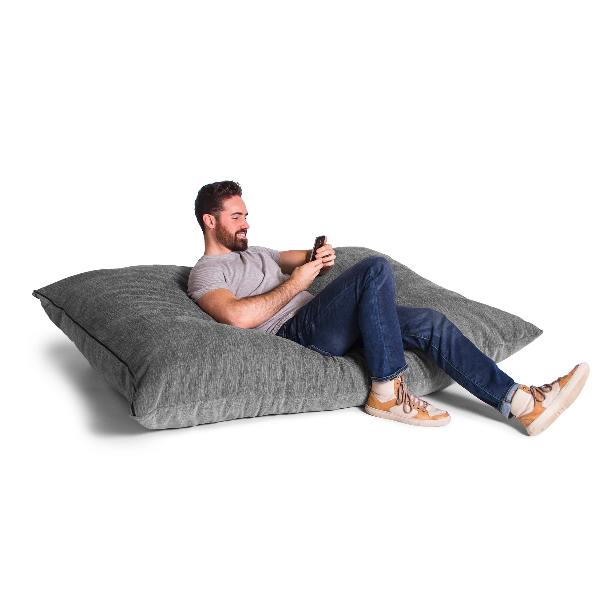 Jaxx Bean Bags Jaxx Floor Pillow Bean Bag Lounger with Chenille Cover Grey…