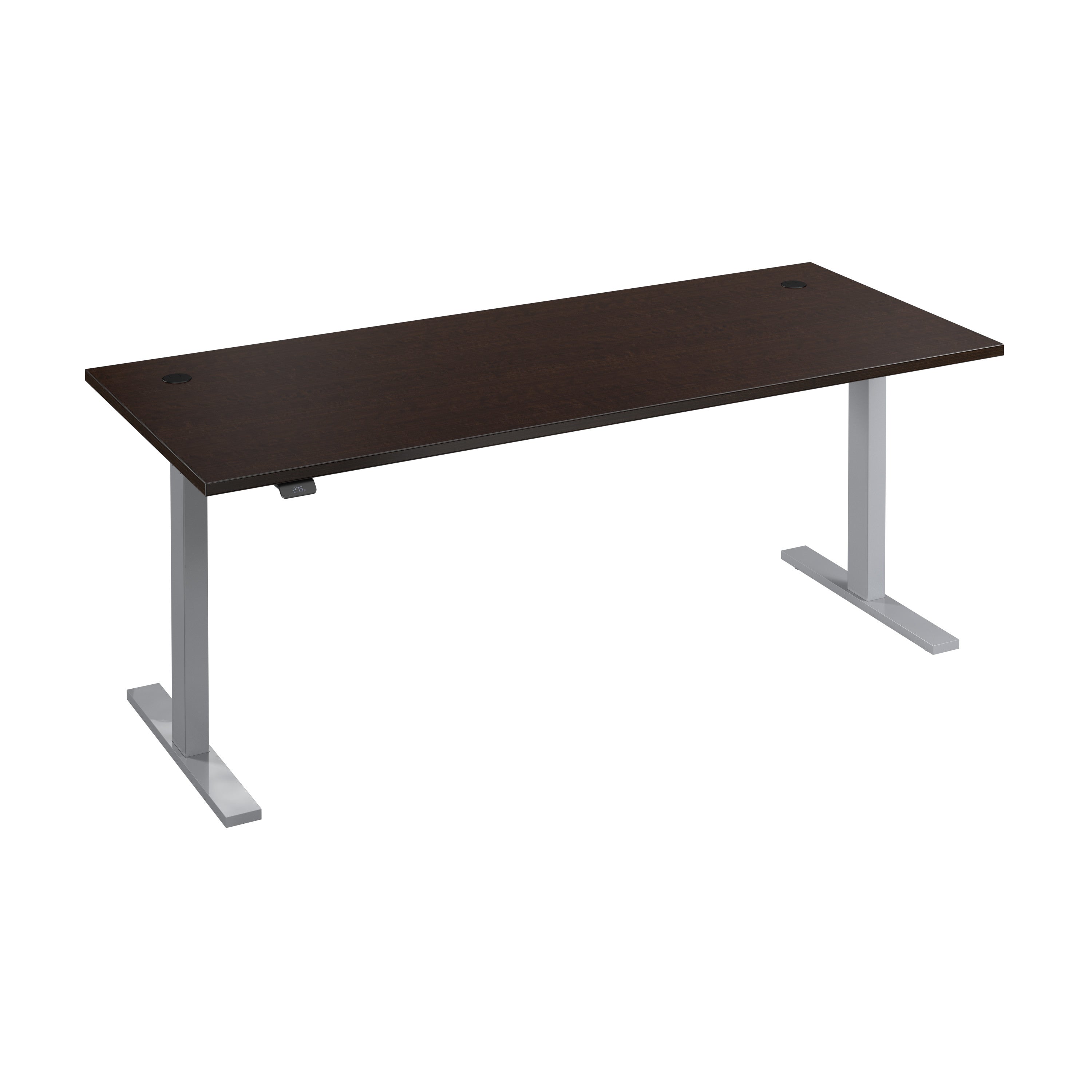 Bush Business Furniture Move 60 Series 72W x 30D Electric Height Adjustable Standing Desk in Mocha Cherry with Metallic Gray Base - 71.02" Width x 29.37" Depth x 47.69" Height
