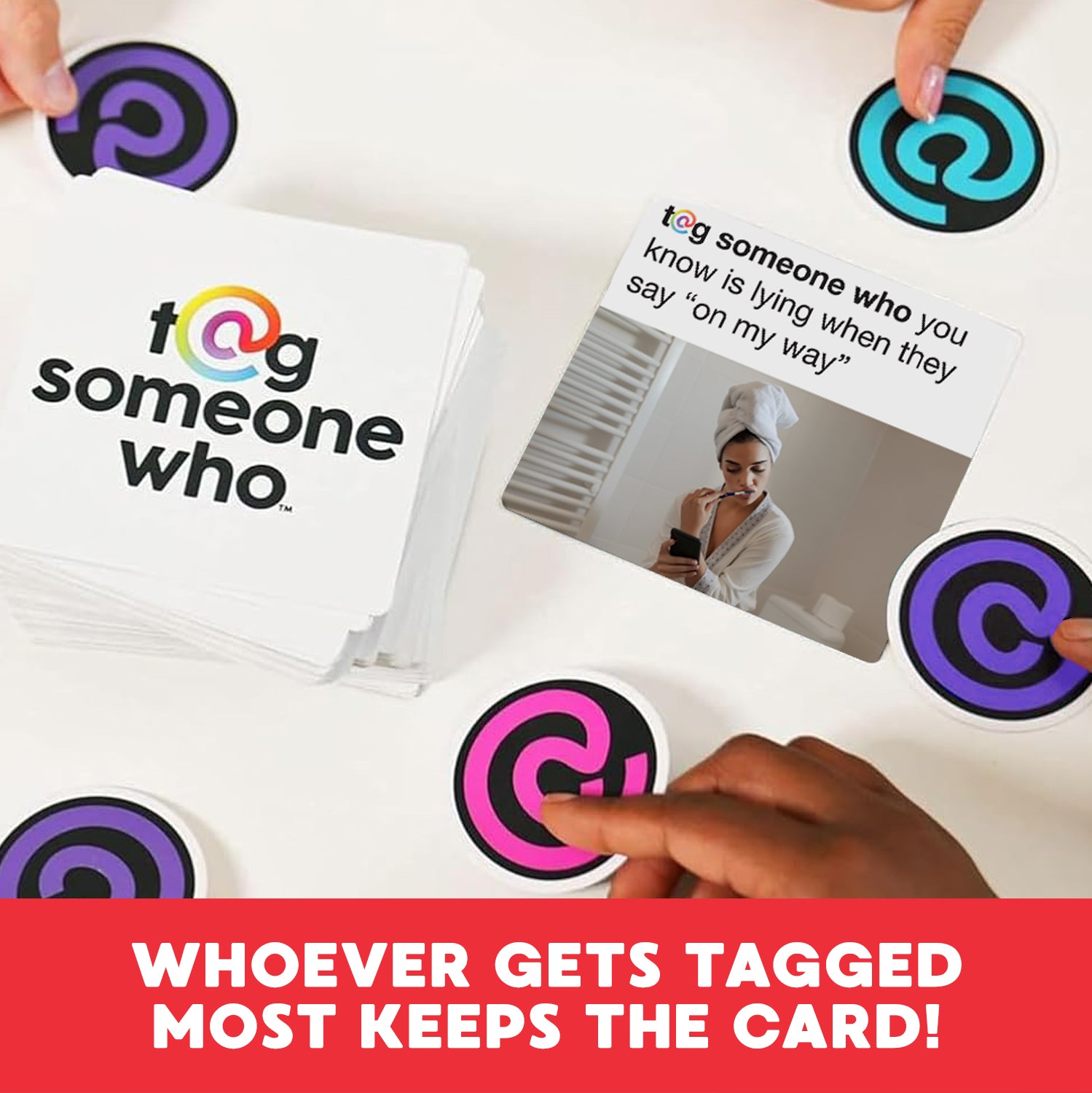 Spin Master Games, Tag Someone Who, The Viral Hit Adult Card Game, Bachelorette Party Activity, Meme Party Game, 3-8 Players, for Ages 18 & Up