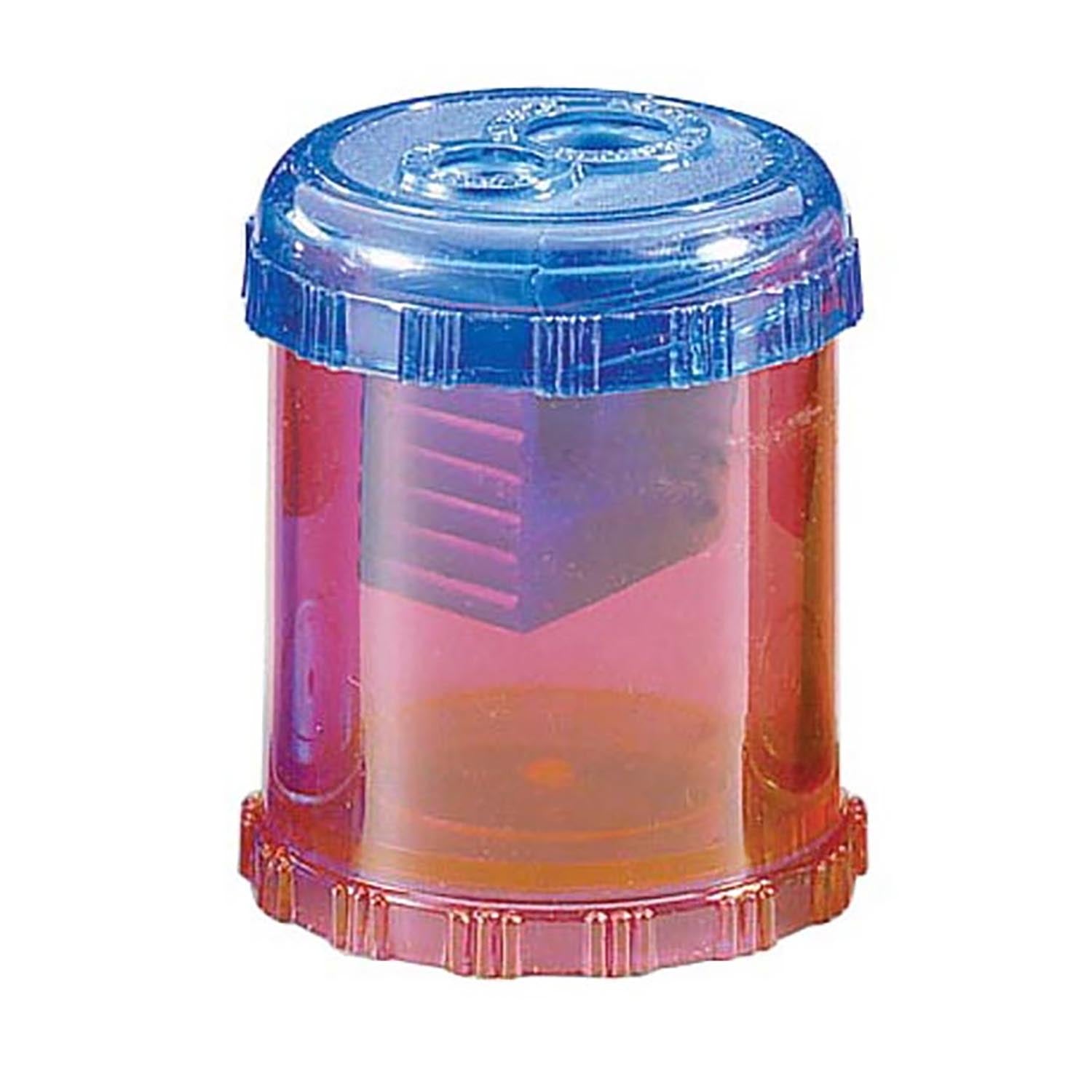 Plastic Manual Pencil and Crayon Sharpener, 2-Hole, Assorted Colors (No Color Choice)
