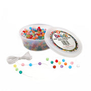 Bucket O'Beads w/ Thread - 450 of faceted, 8 mm, translucent