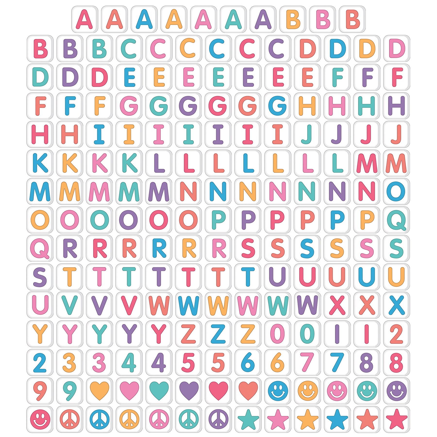 Crafty and Cool Letter Beads Bulletin Board Letters, 216 Pieces Per Pack, 2 Packs