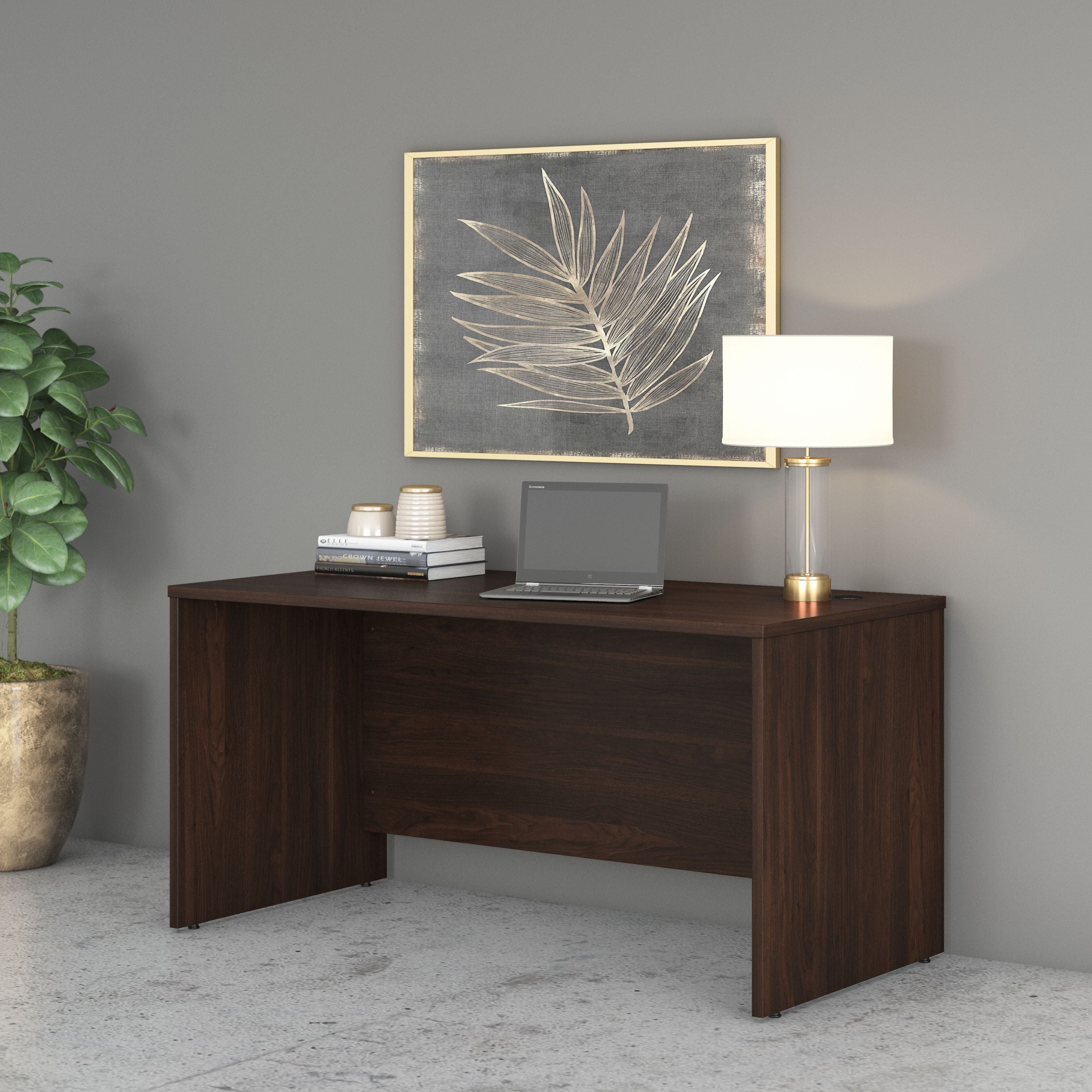 Bush Business Furniture Studio C 60W x 30D Office Desk in Black Walnut - 59.45" Width x 29.37" Depth x 29.84" Height