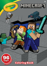 Crayola Minecraft Coloring Book for Kids (96pgs), Includes Minecraft Sticker Sheet, Kids Coloring Pages, Minecraft Gift for Boys & Girls, 3+
