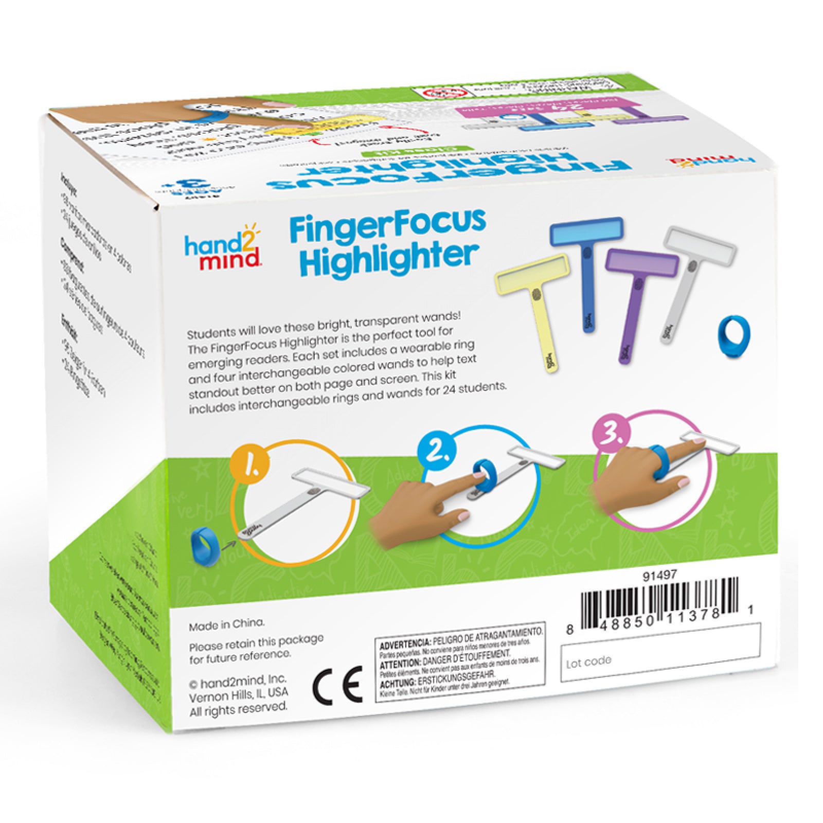 FingerFocus Highlighter Classroom Kit, 24 Sets