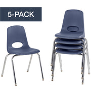 18" Stack Chair with Swivel Glides - Navy
