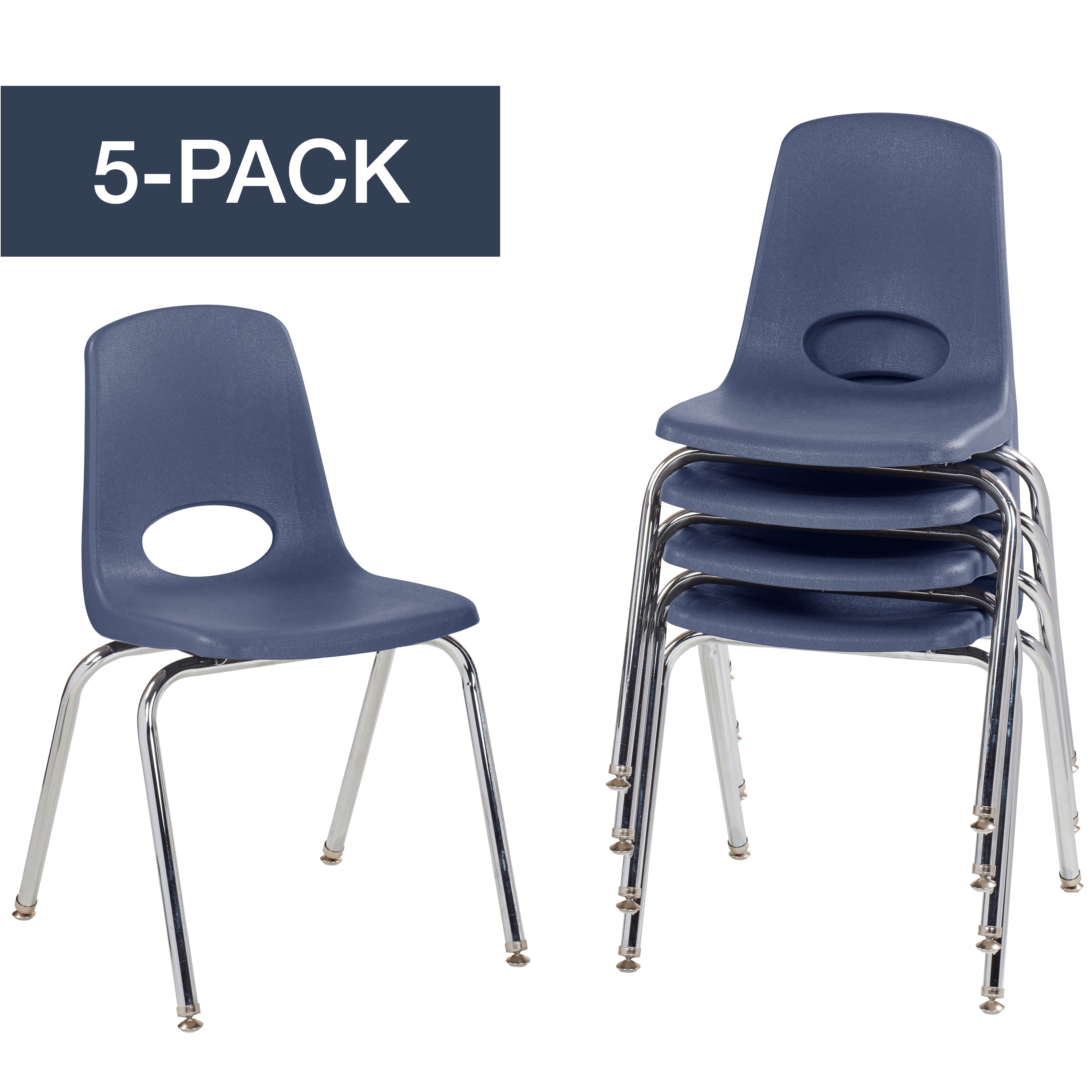 18" Stack Chair with Swivel Glides - Navy