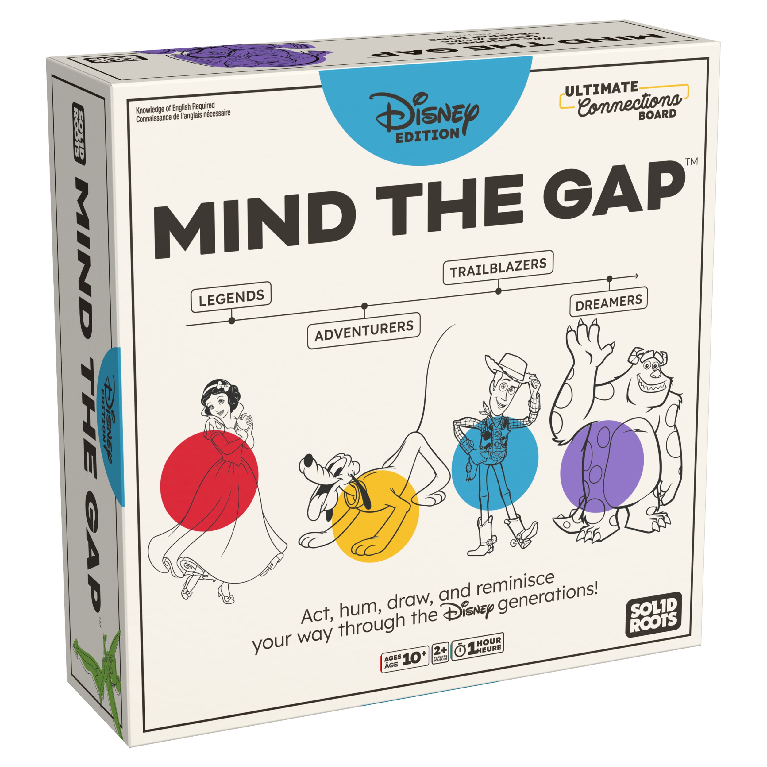 Spin Master Games, SolidRoots Mind the Gap Disney Edition, A Magical Trivia Game for the Generations with New Disney Trivia, Family Game Night, 2+ Players, for Ages 10 & Up