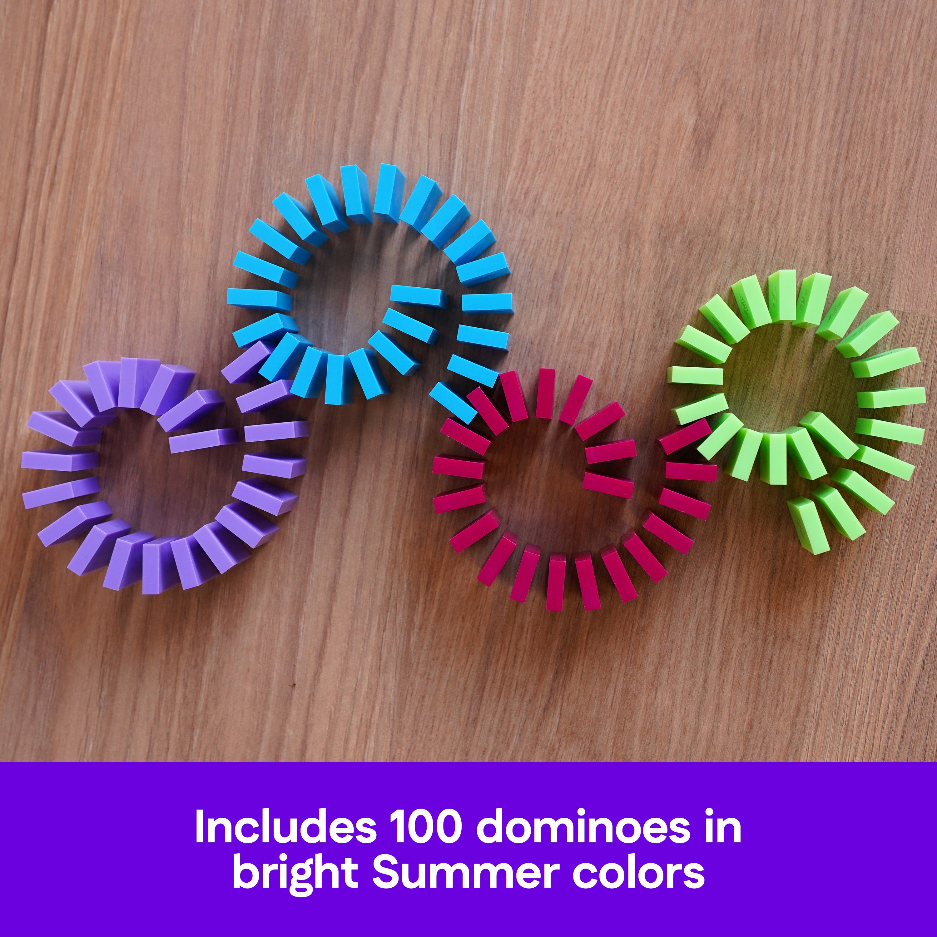 Spin Master Games, Lily Hevesh H5 Domino Creations Summer Set 100-Piece Dominoes Set, Building Toys for Kids & Family, Classic STEM Activity Game, 1 & Up Players, for Ages 5 & Up