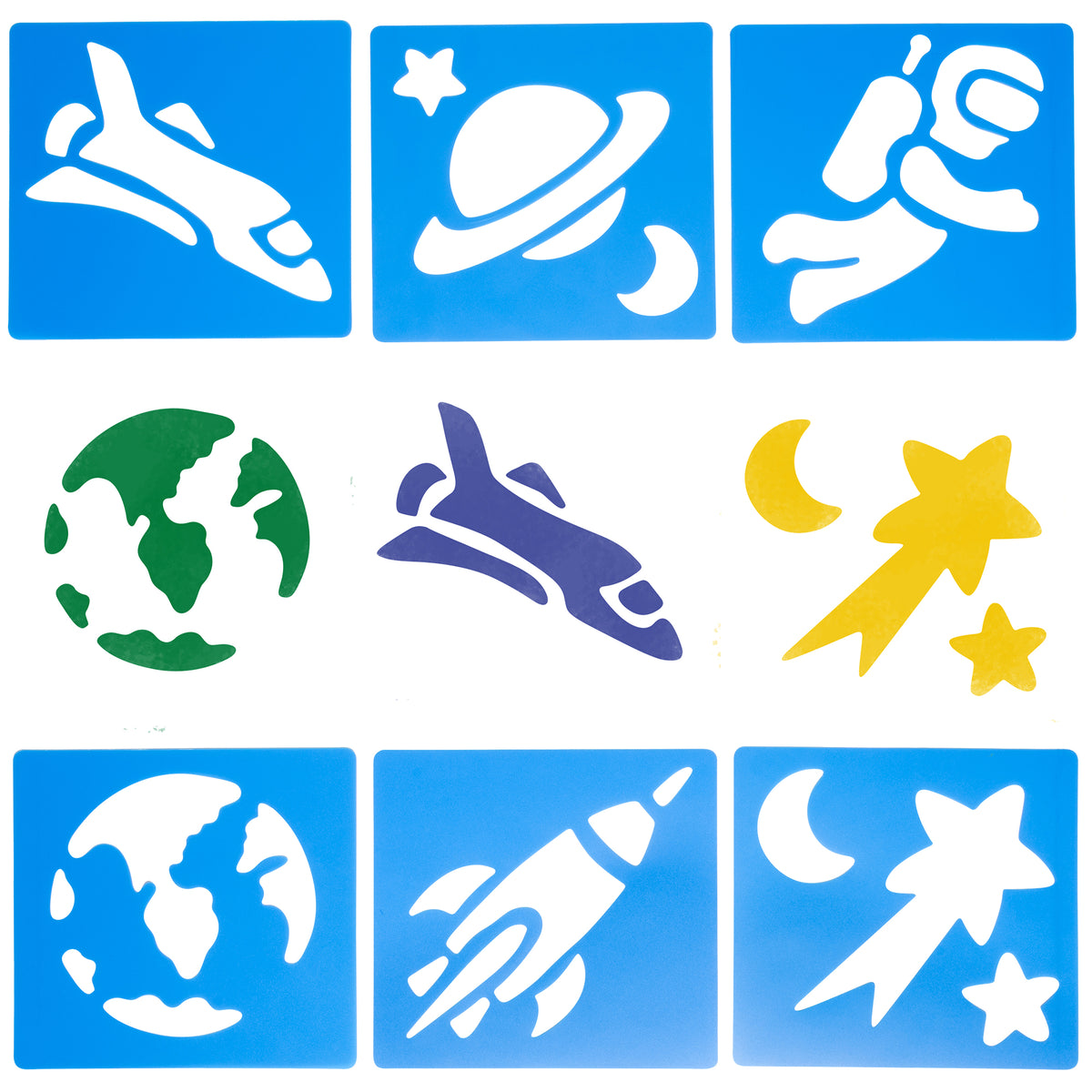 (3 ST) SPACE STENCILS