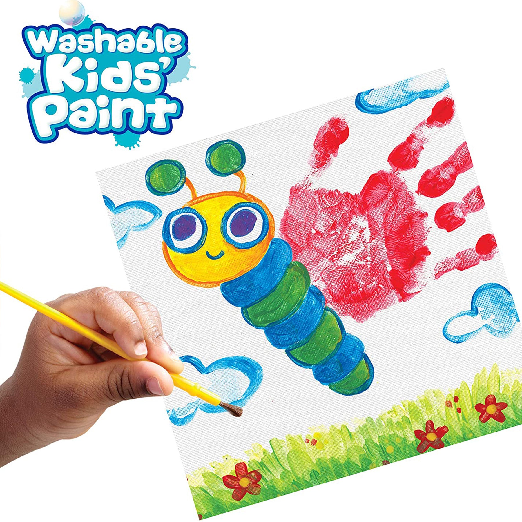 Washable Kids Paint Set & Paintbrush, 18 Count