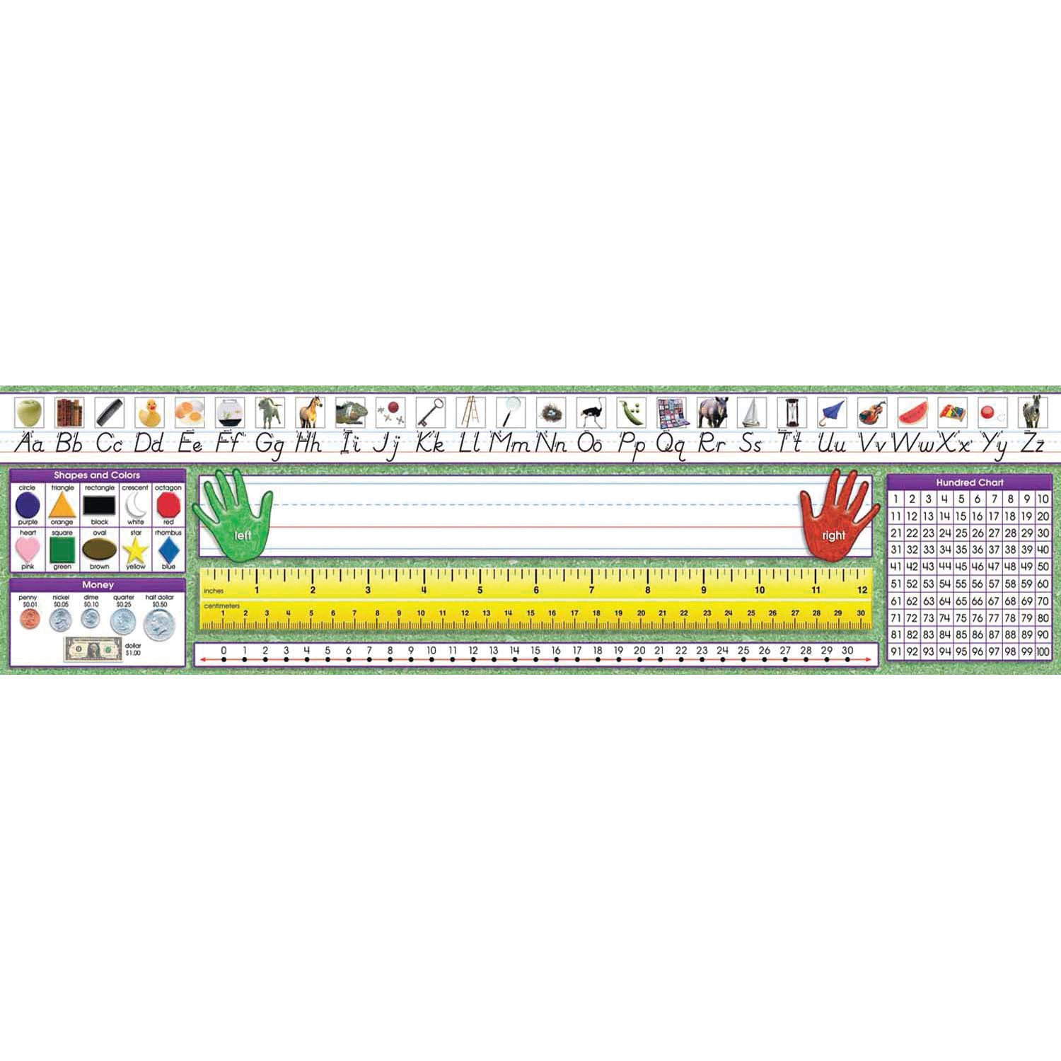 Modern Manuscript Primary Desk Plates, 19" x 5", Pack of 36