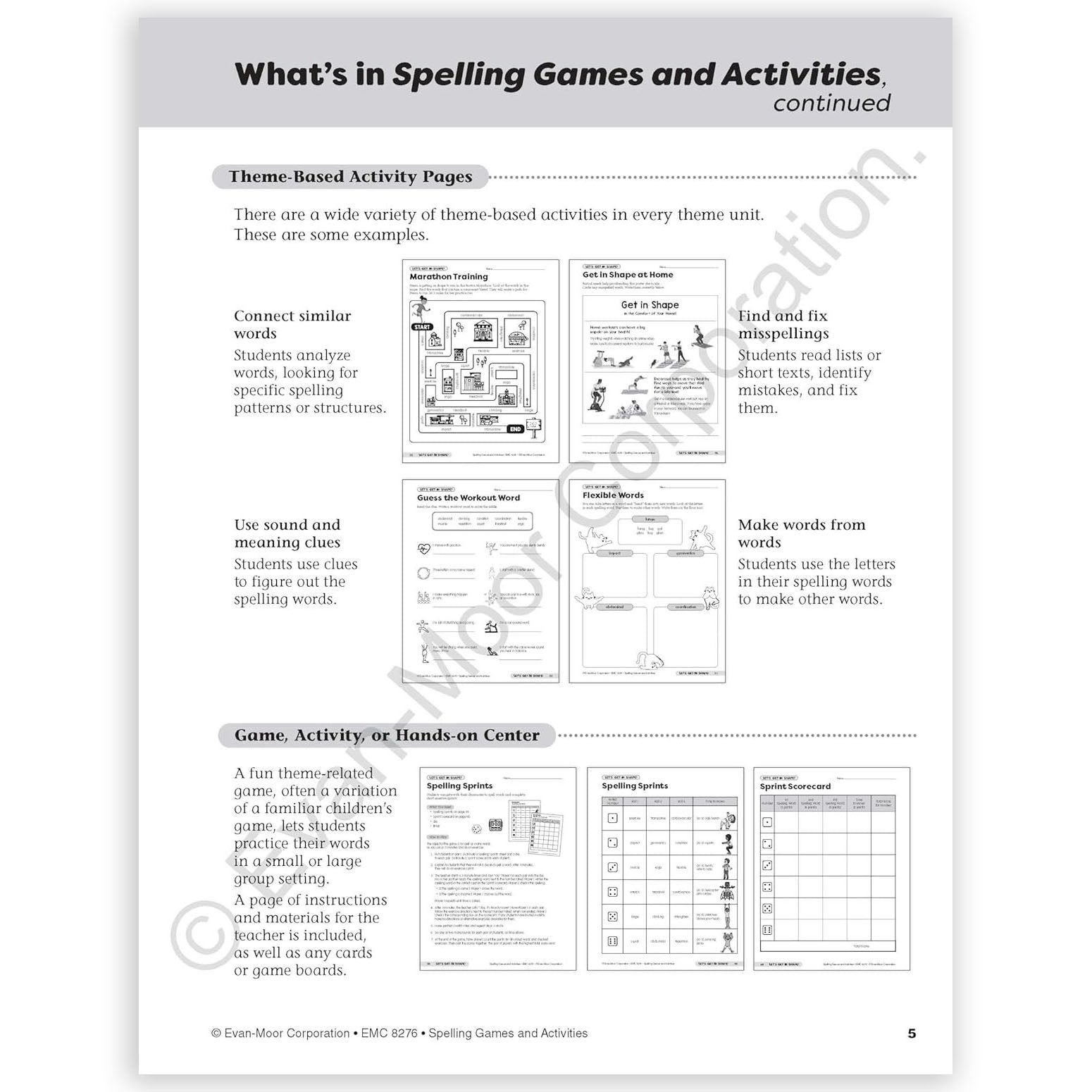 Spelling Games and Activities, Grade 6