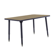 Adapte 30" x 48" Rectangle Thermofused Activity Table with Adjustable Tapered Legs - Pasadena Oak/Navy