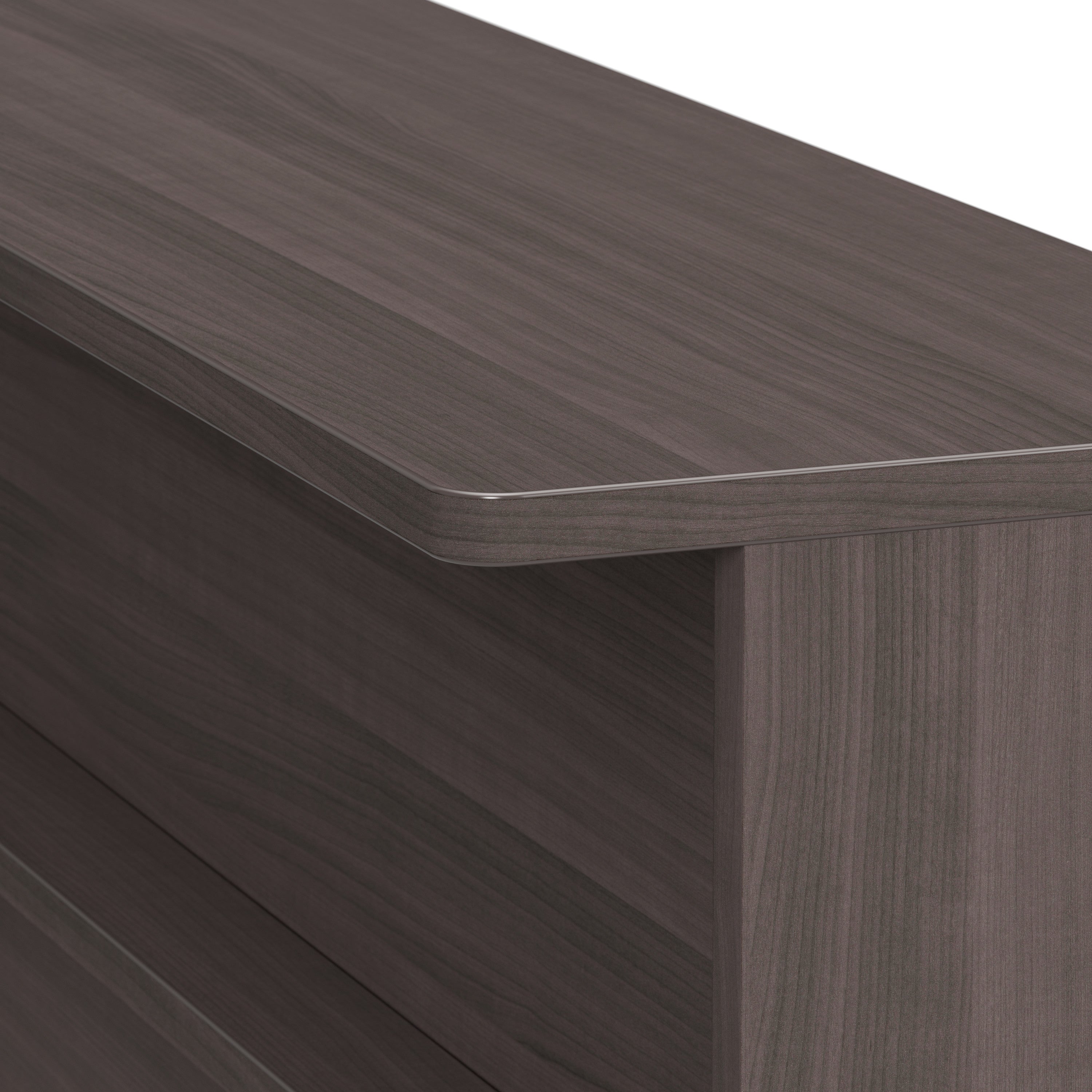 Bush Business Furniture Arrive 60W x 30D Reception Desk with Shelf in Storm Gray - 59.45" Width x 29.37" Depth x 43.71" Height