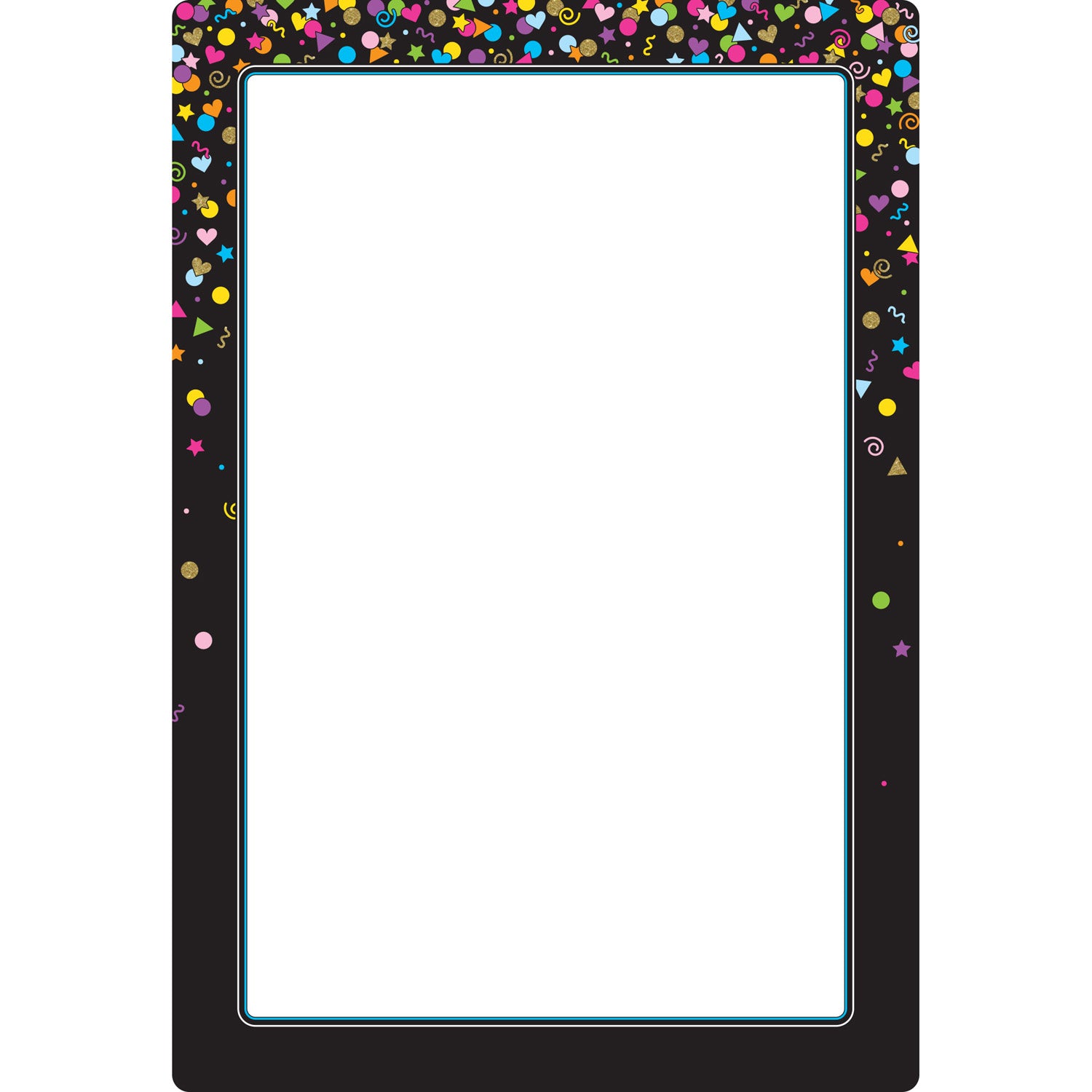 Smart Poly® Chart Black Confetti Blank, 13" x 19"