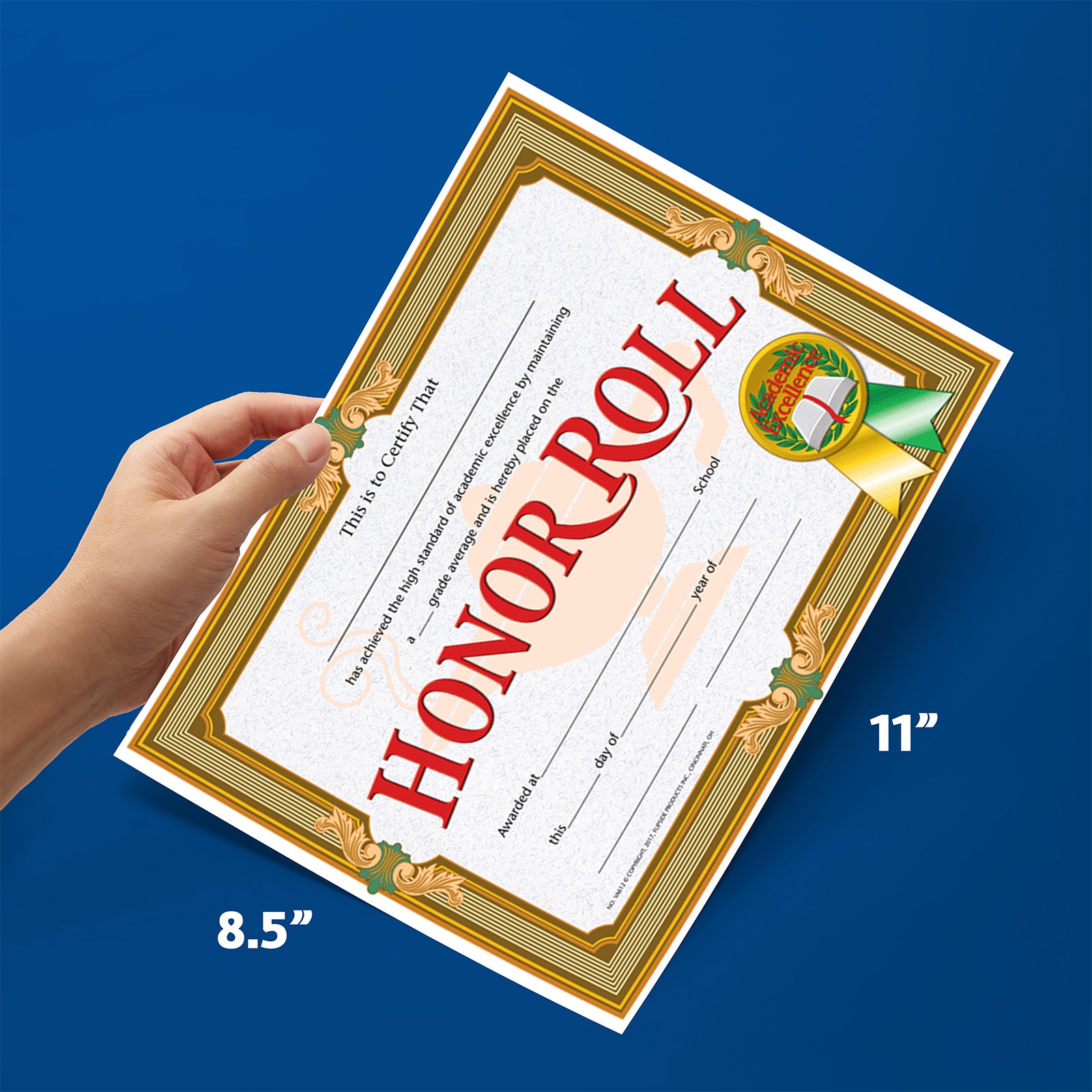 Honor Roll Certificate, 8.5" x 11", Pack of 30