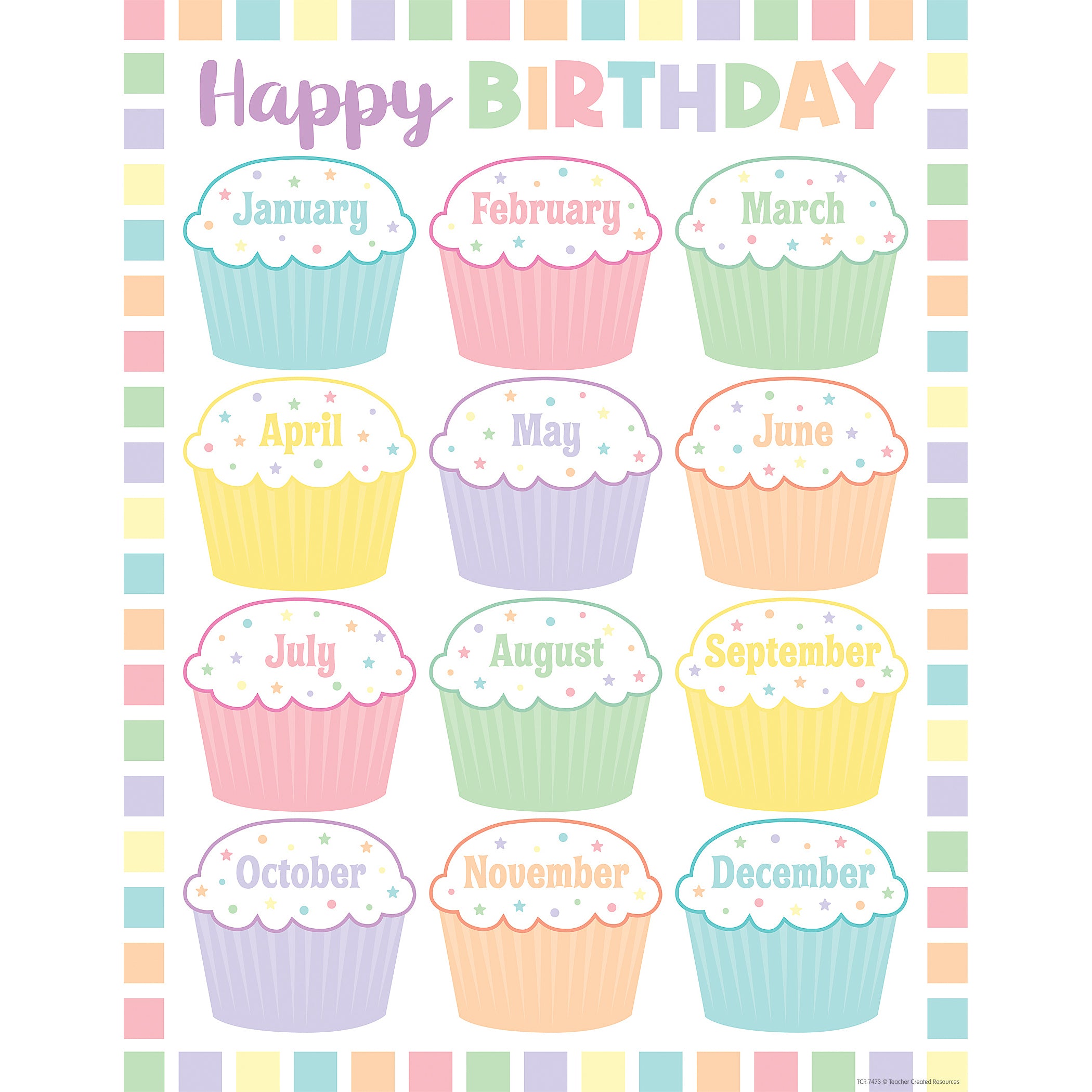 Pastel Pop Happy Birthday Chart