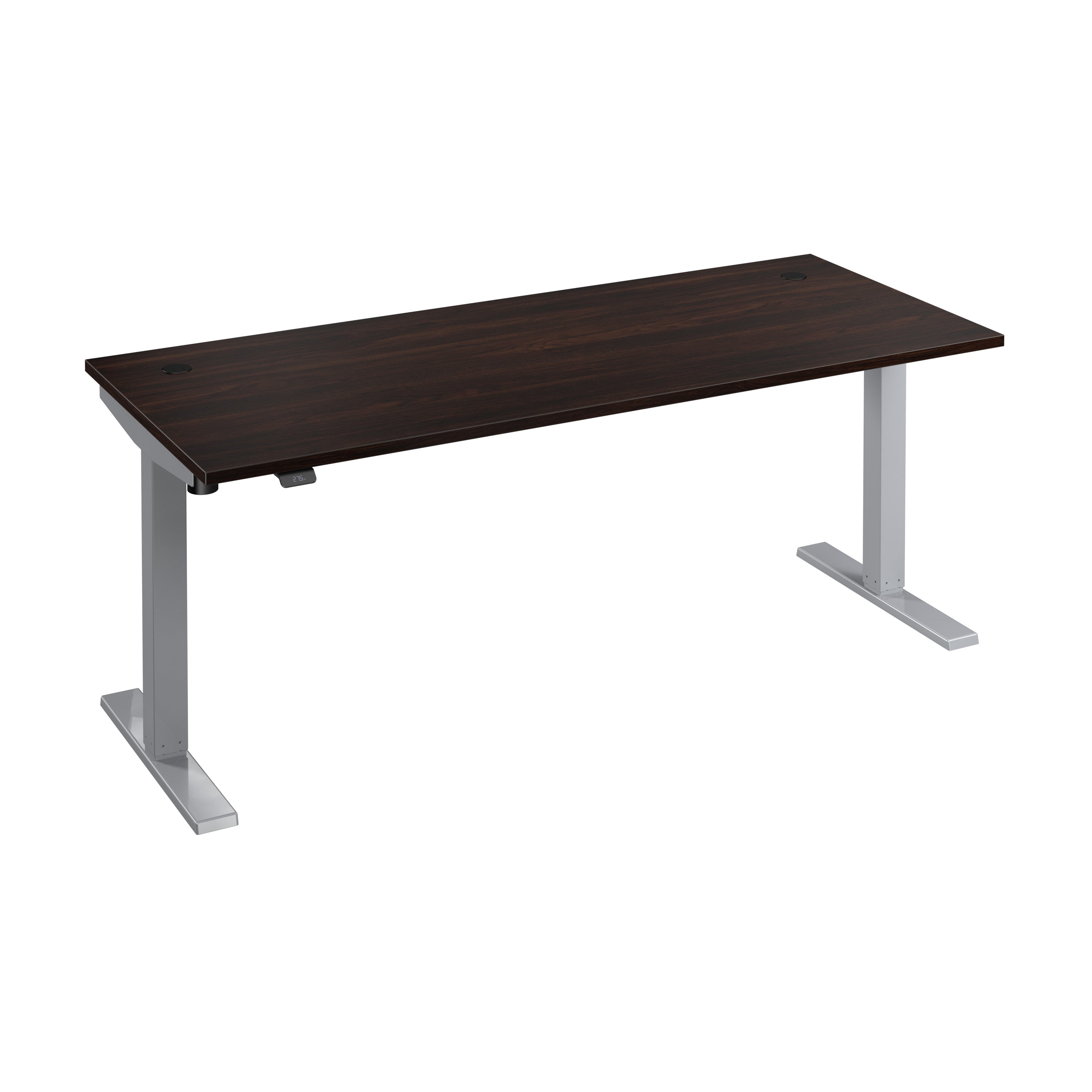 Bush Business Furniture Move 40 Series 72W x 30D Electric Height Adjustable Standing Desk in Black Walnut with Metallic Gray Base - 71.02" Width x 29.37" Depth x 28.17" Height