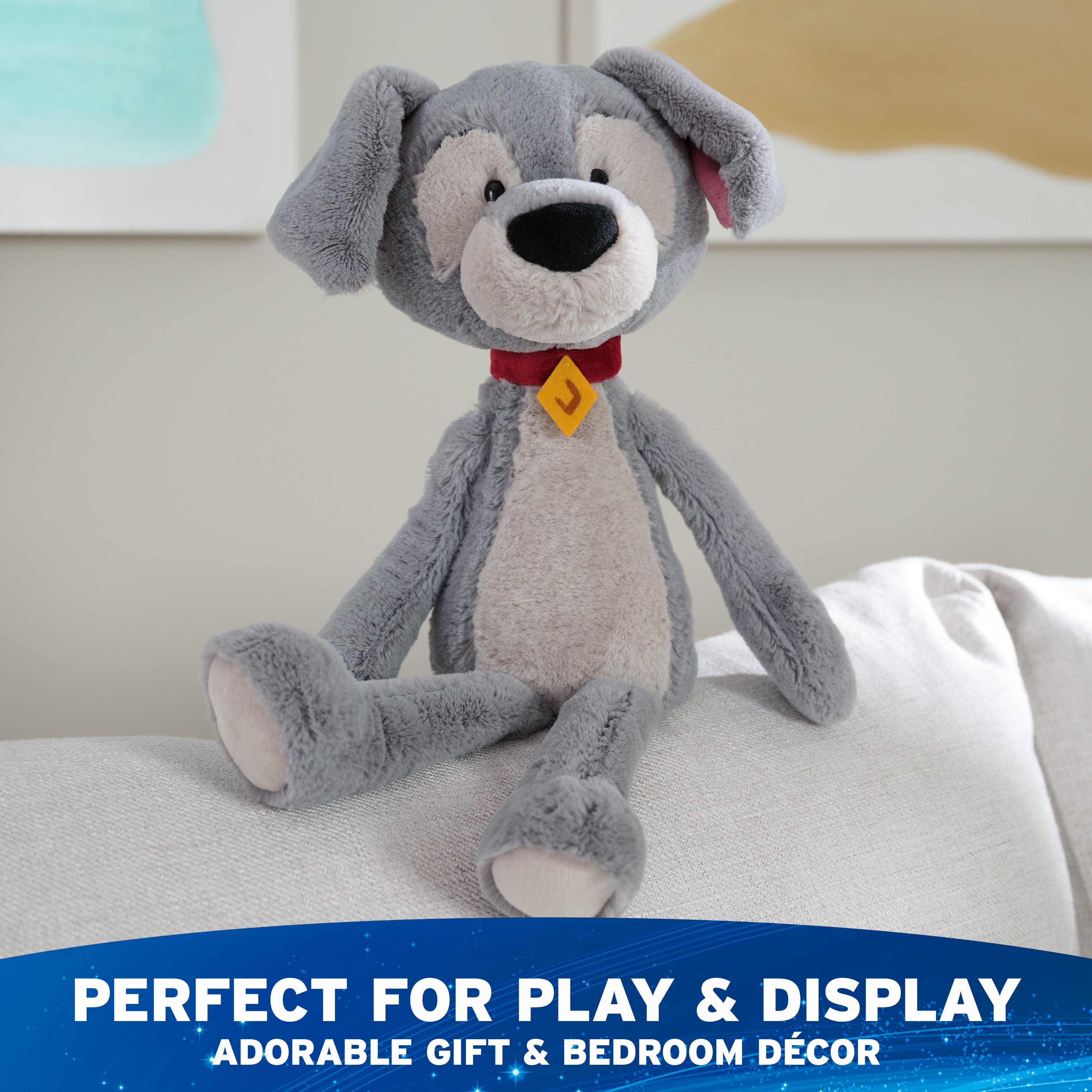 GUND Disney Official Tramp Toothpick Plush, Lady and the Tamp, Tramp Dog Stuffed Animal for Ages 1 and Up, Gray, 15”