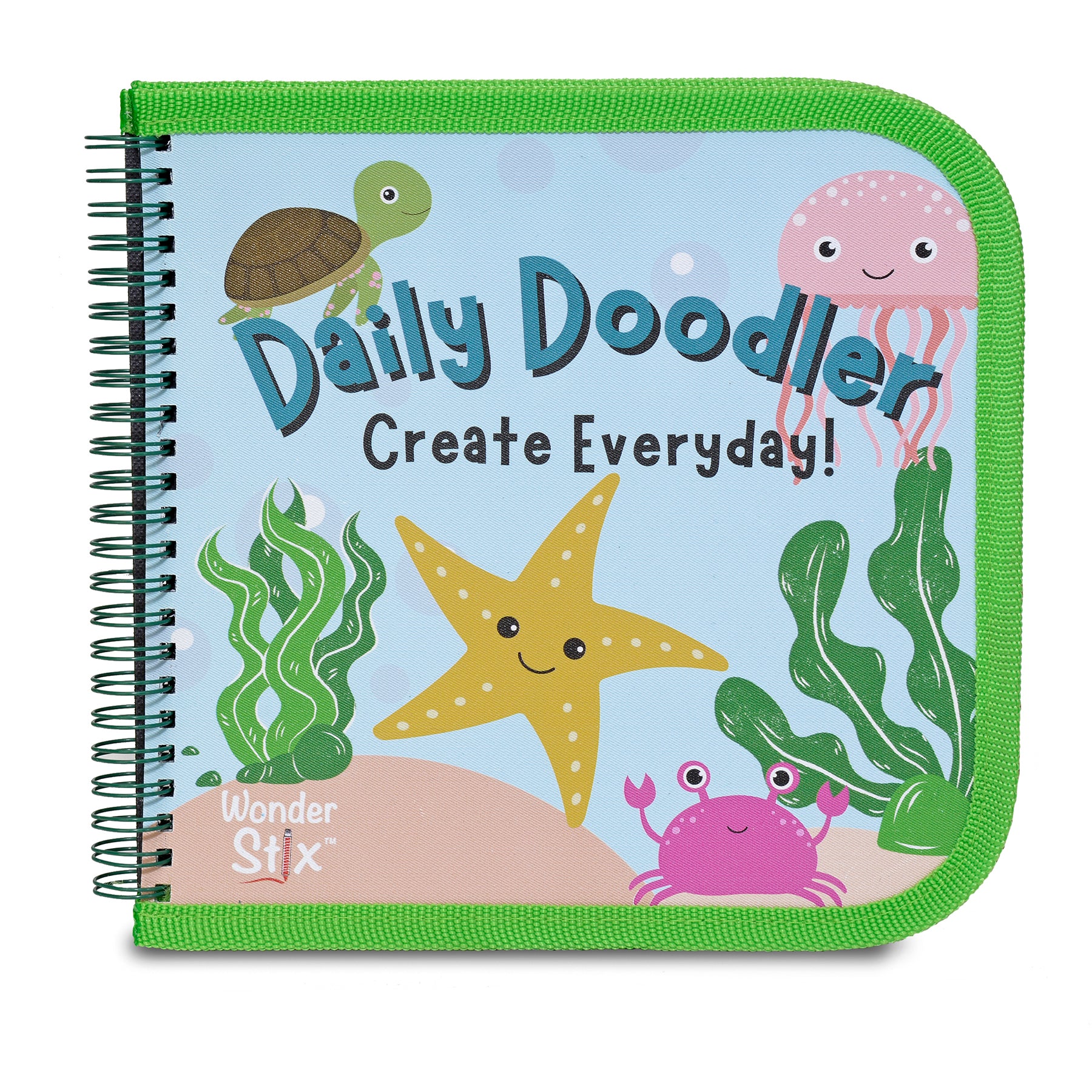 Daily Doodler Reusable Activity Book- Sea Life Cover, Includes 4 Wonder Stix