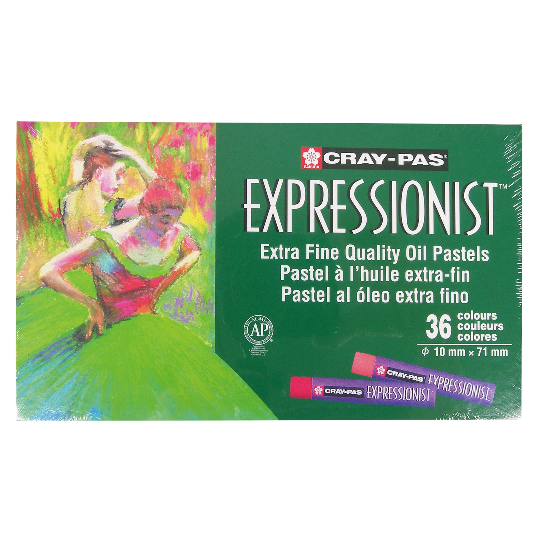 Cray-Pas Expressionist Oil Pastel Chalk, Assorted Colors, 36-Piece Set