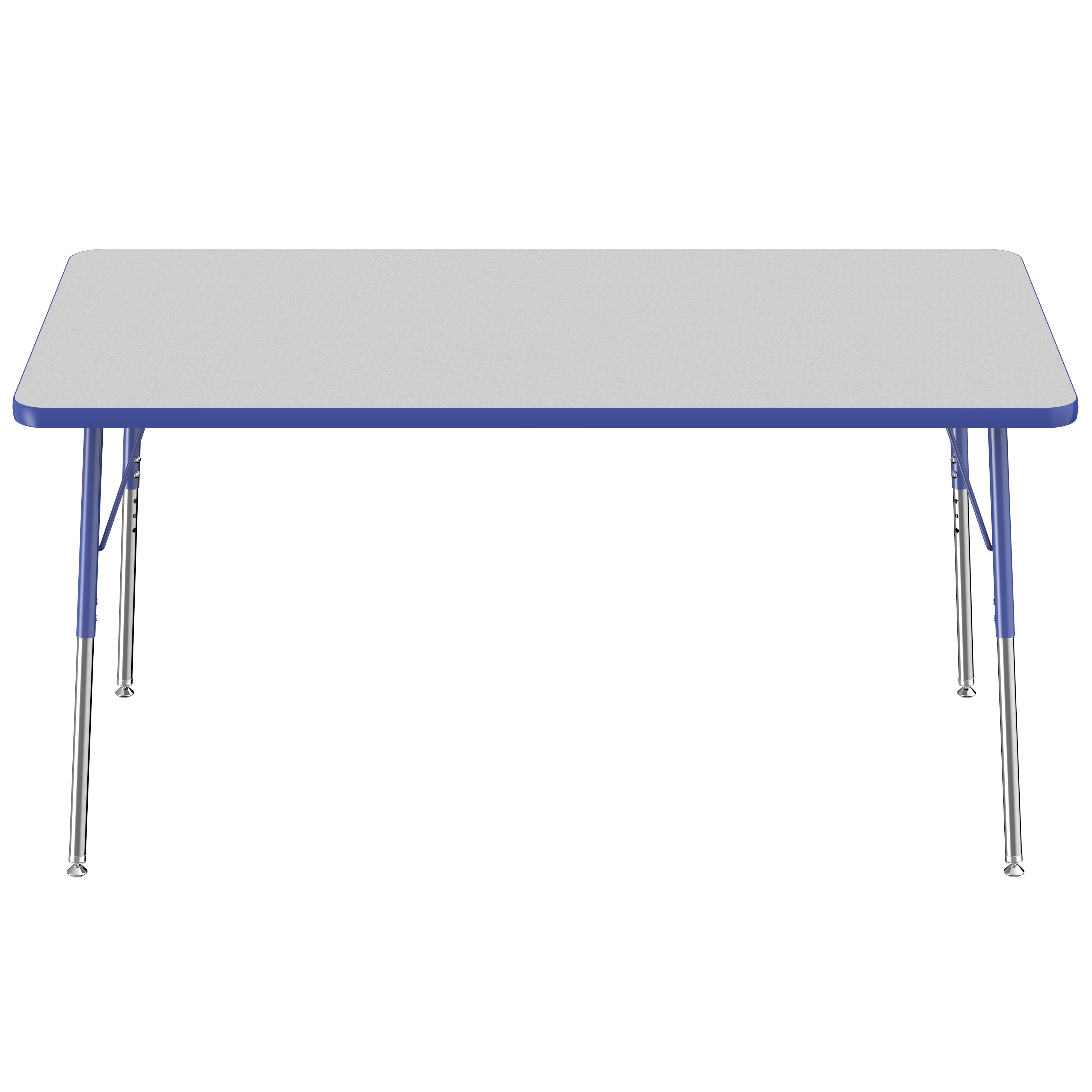 36" x 60" Rectangle T-Molding Activity Table with Adjustable Standard Swivel Glide Legs - Gray/Blue