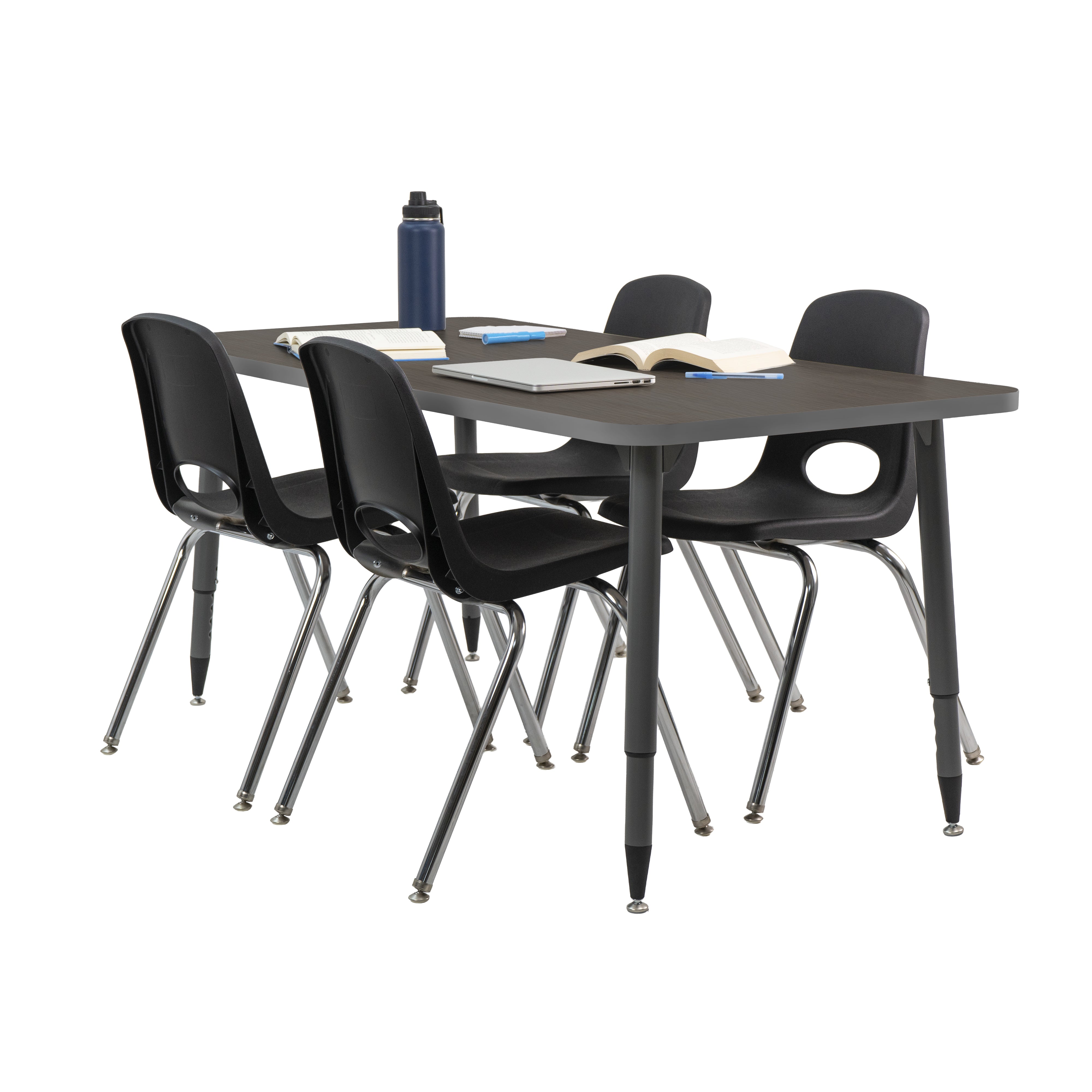 Adapte 30" x 60" Rectangle Thermofused Activity Table with Adjustable Tapered Legs - Cosmic Strandz/North Sea