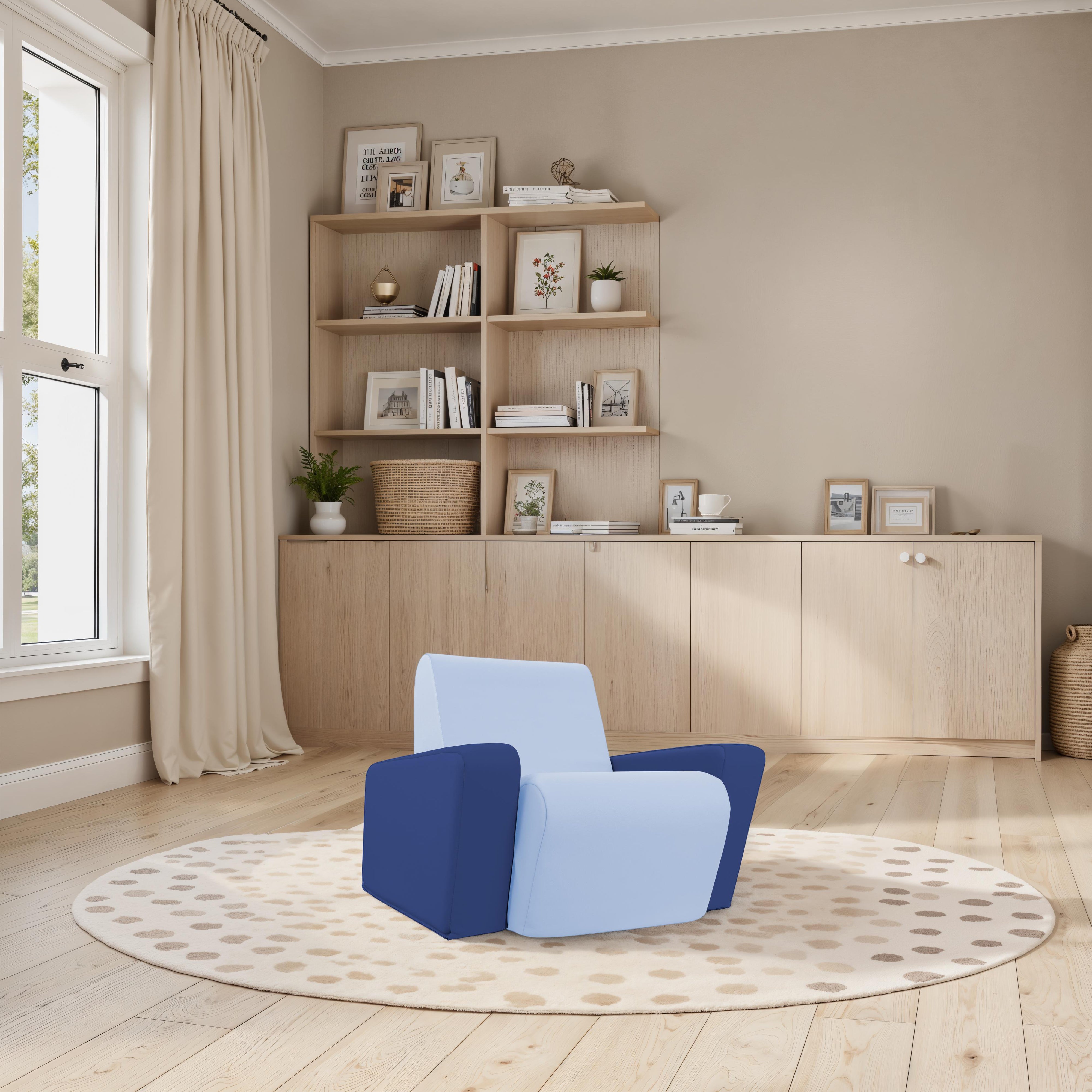 SoftScape Angled Preschool Chair - Navy/Powder Blue
