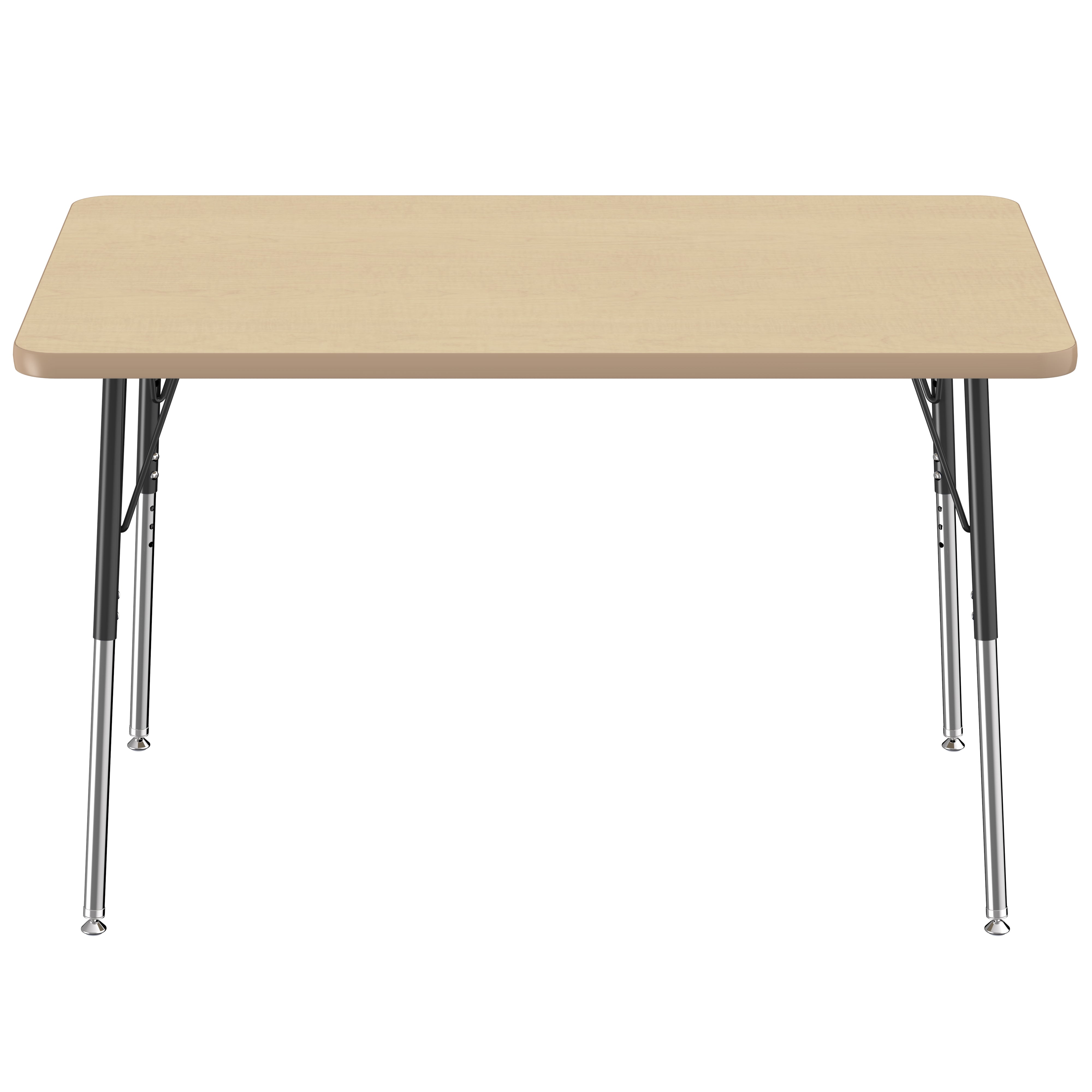 30" x 48" Rectangle Thermofused Activity Table with Adjustable Standard Swivel Glide Legs - Maple/Maple/Black