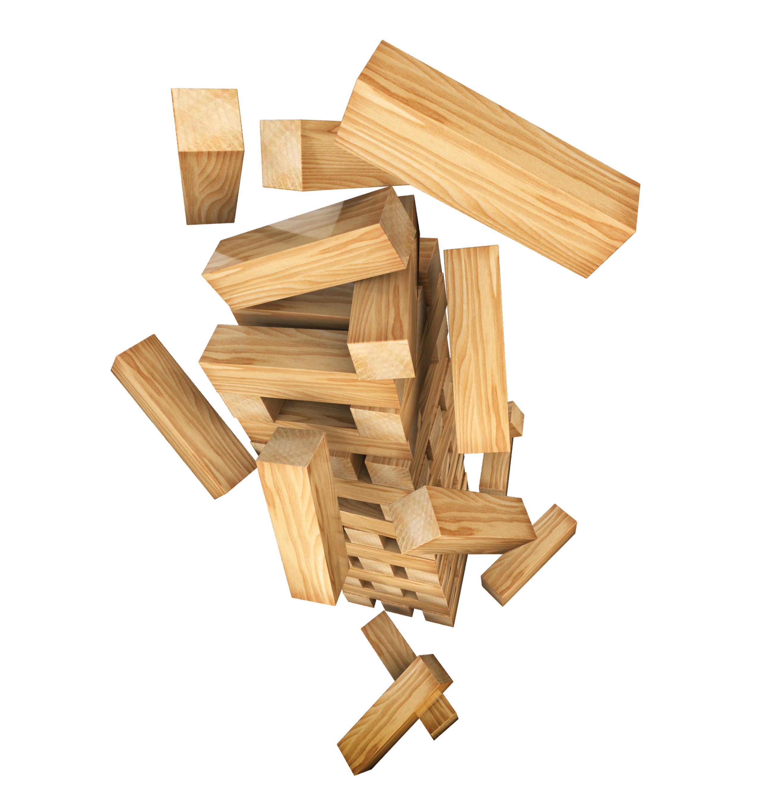 Jumbling Tower Party Game with 48 Wood Blocks, for Families and Kids Ages 8 and up