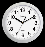 Impecca 10" Wall Clock, Silent Metallic Silver
