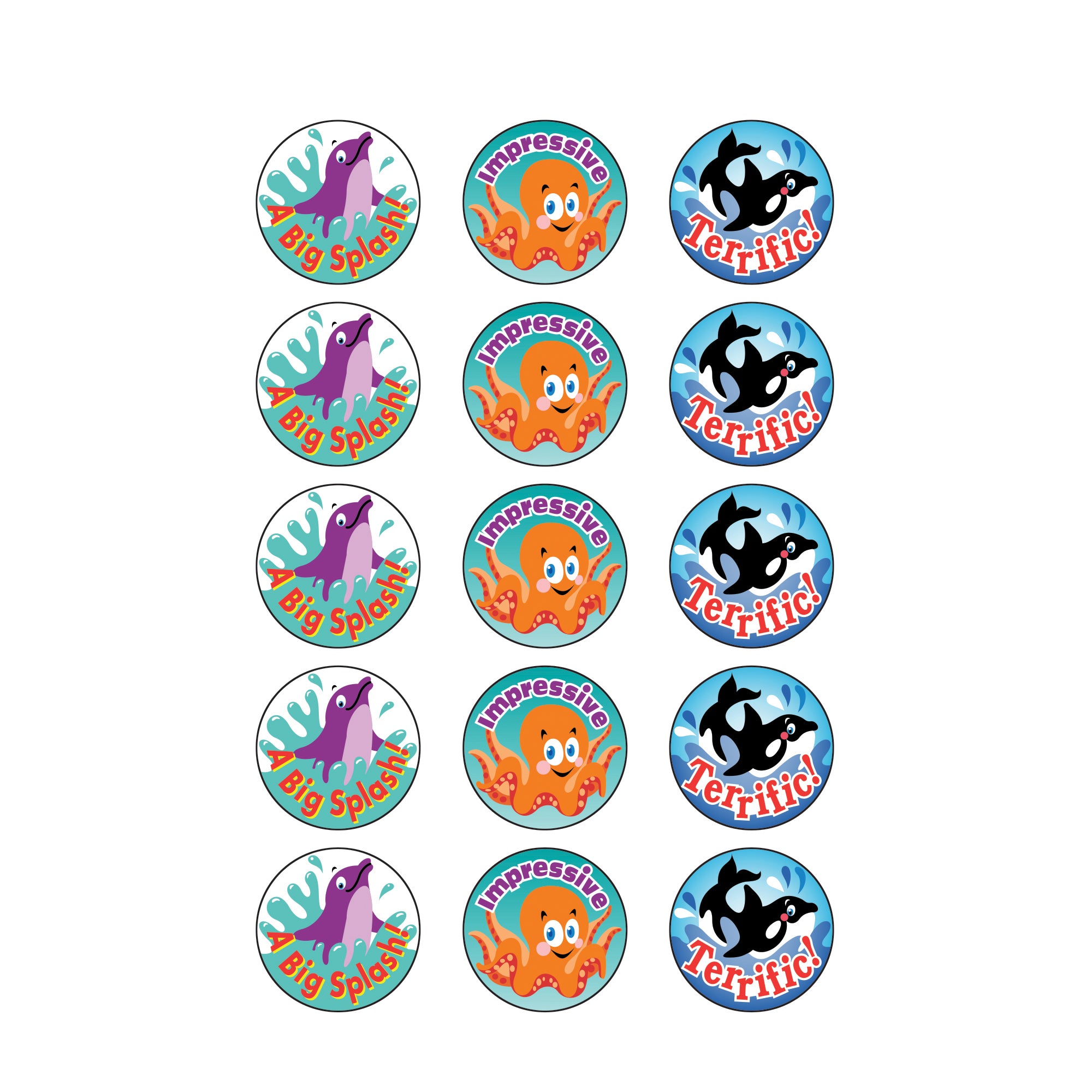 Sea Animals/Blueberry Stinky Stickers®, 60 Ct