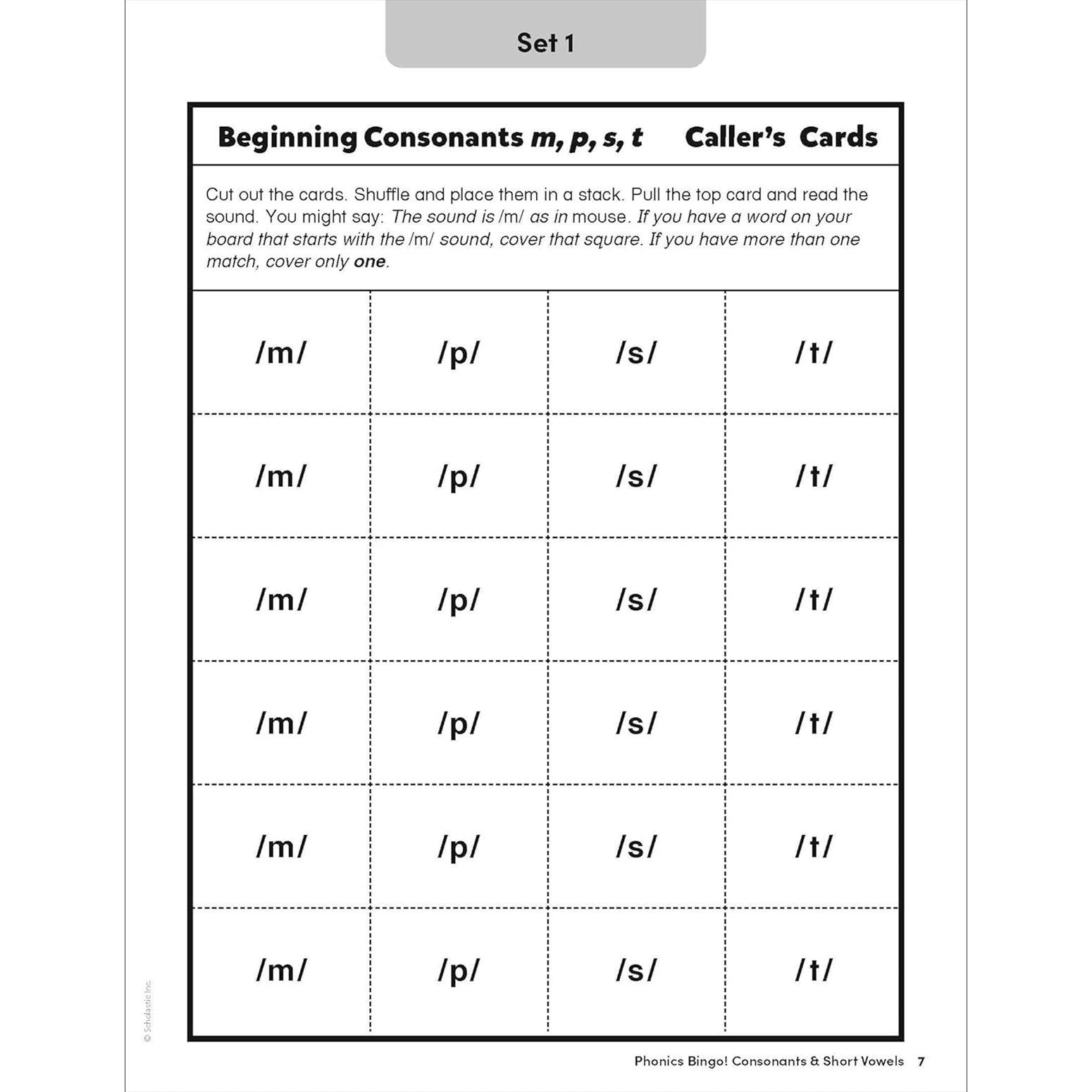 Phonics Bingo: Consonants & Short Vowels Activity Book
