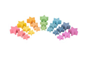 Rainbow Wooden Stars - Set of 21