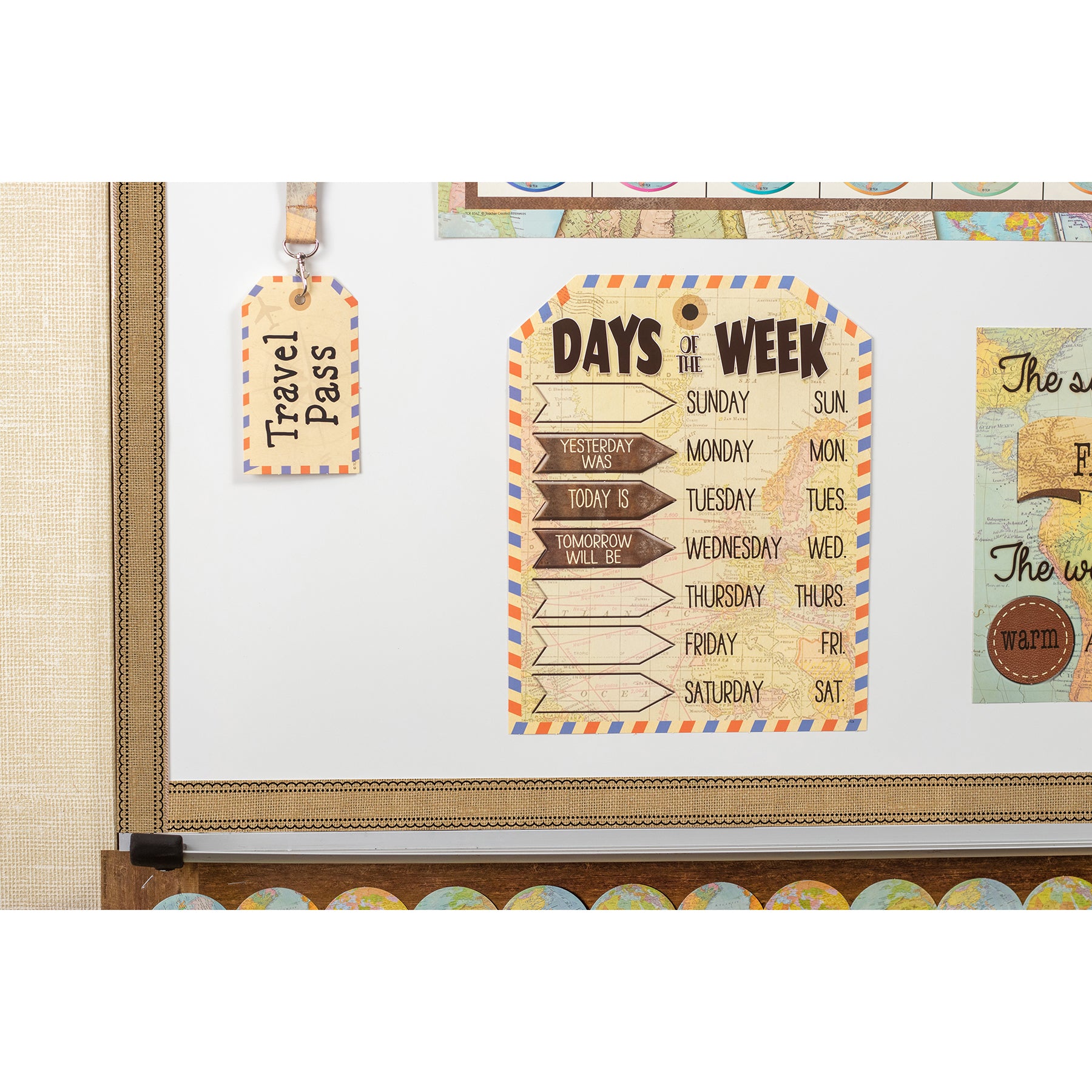 Travel the Map Calendar Bulletin Board