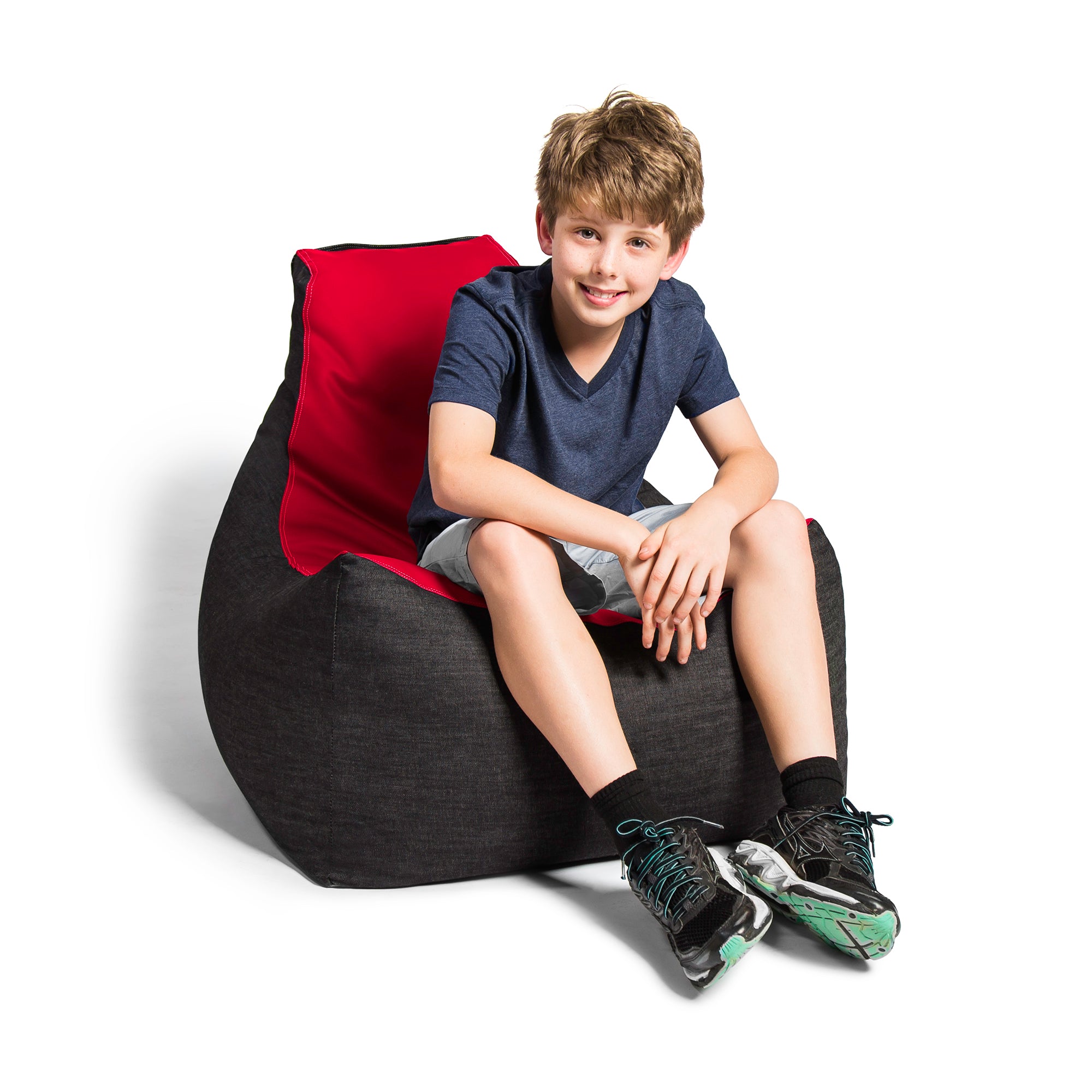 Jaxx Pixel Gamer Chair - Game Room / Home Theater Bean Bag Chair, Red