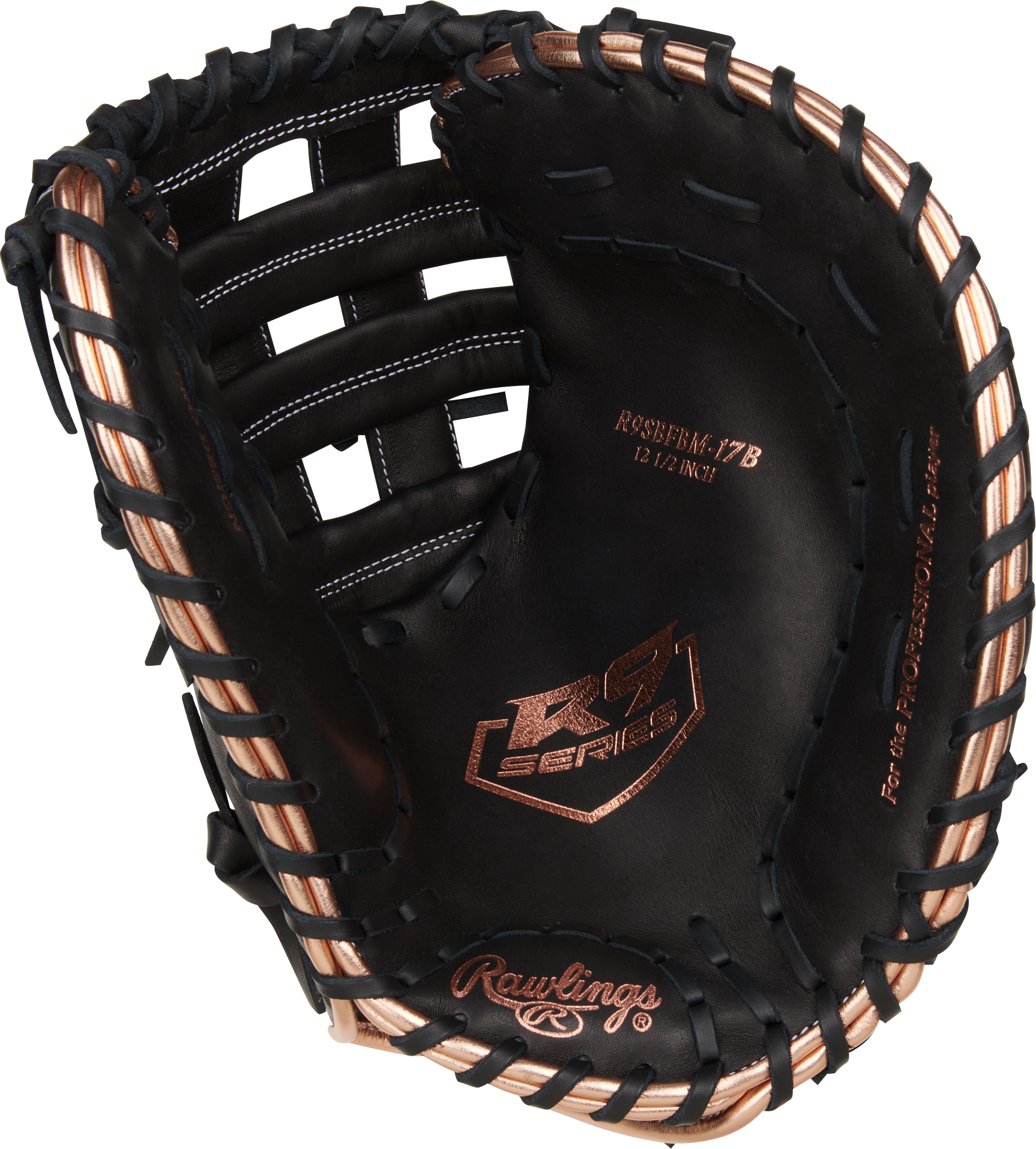 Rawlings R9 Series First Base Mitt 12.5-Inch Softball Glove - Right Hand Thrower - Black