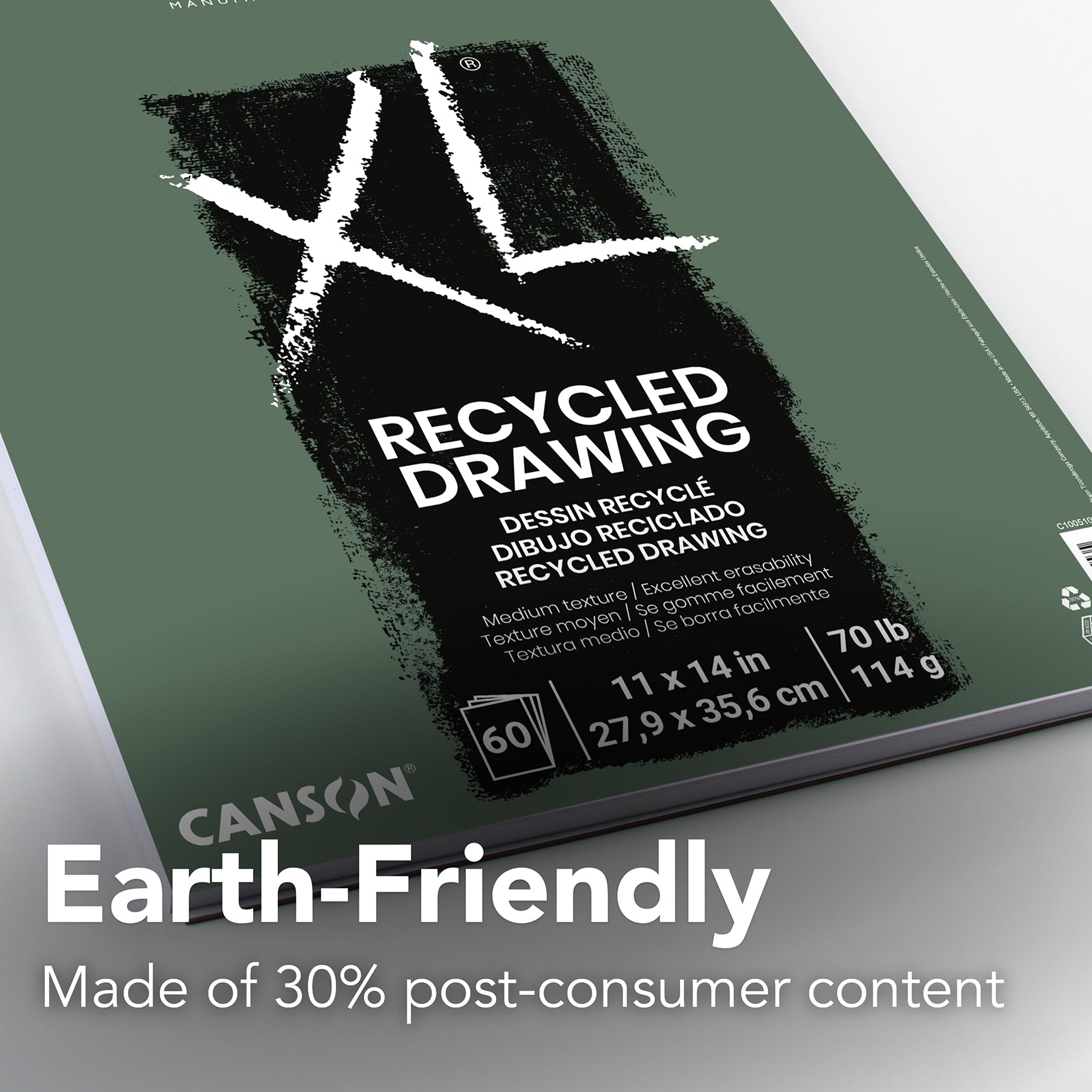 XL Series Drawing Pad, Recycled, Top Wire Binding, 60 Sheet, 11x14 inch, 1 Count