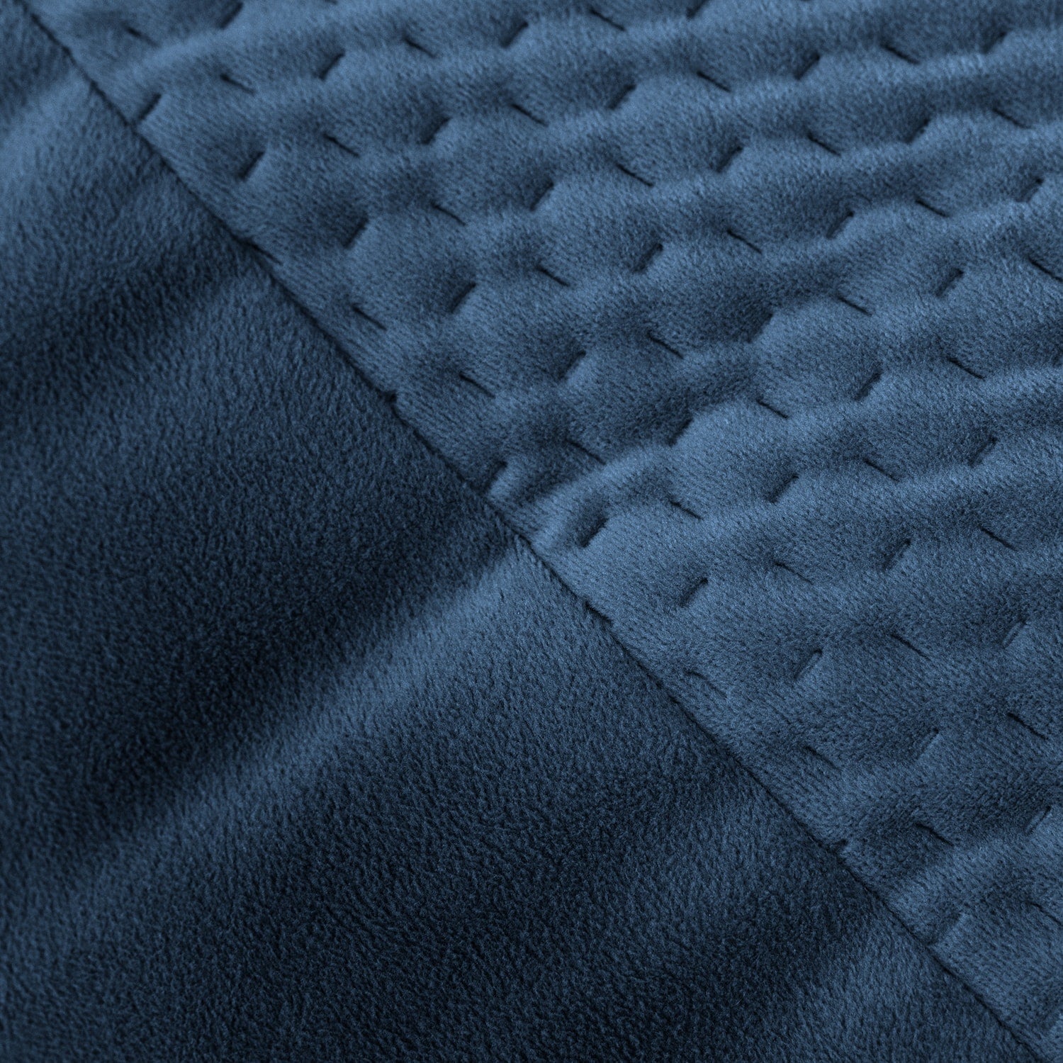 Jaxx Koku - Designer Oval Two-Tone Bean Bag Chair - Quilted Microvelvet, Indigo