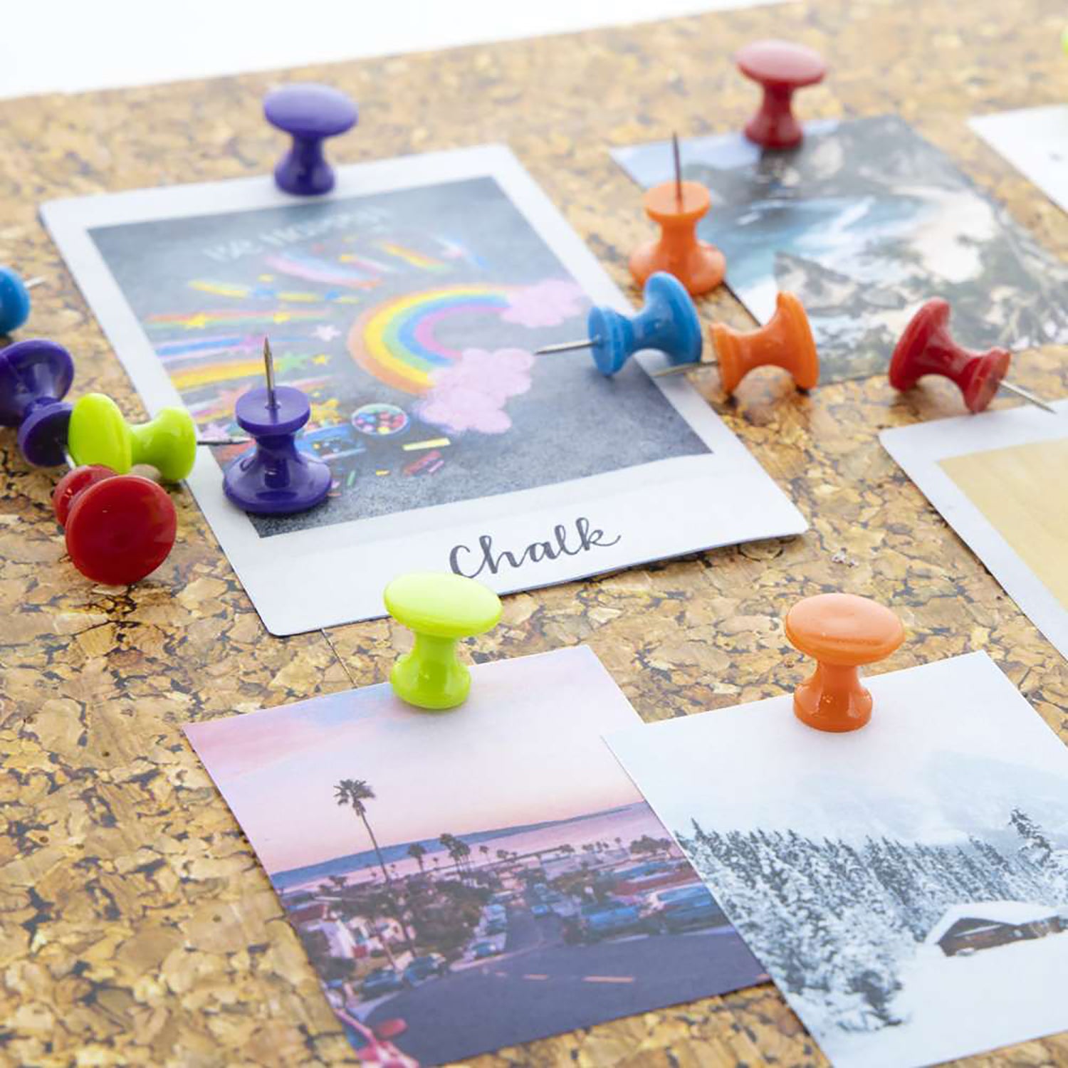 Jumbo Push Pins, Assorted Color, Pack of 25